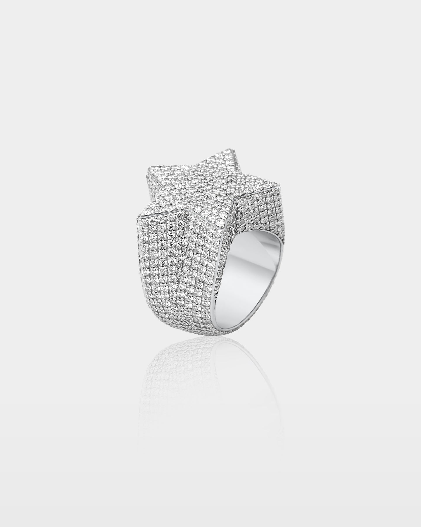 Gold Star Natural Diamond Eternity Signet Ring | The Ice Champ Dallas, Texas