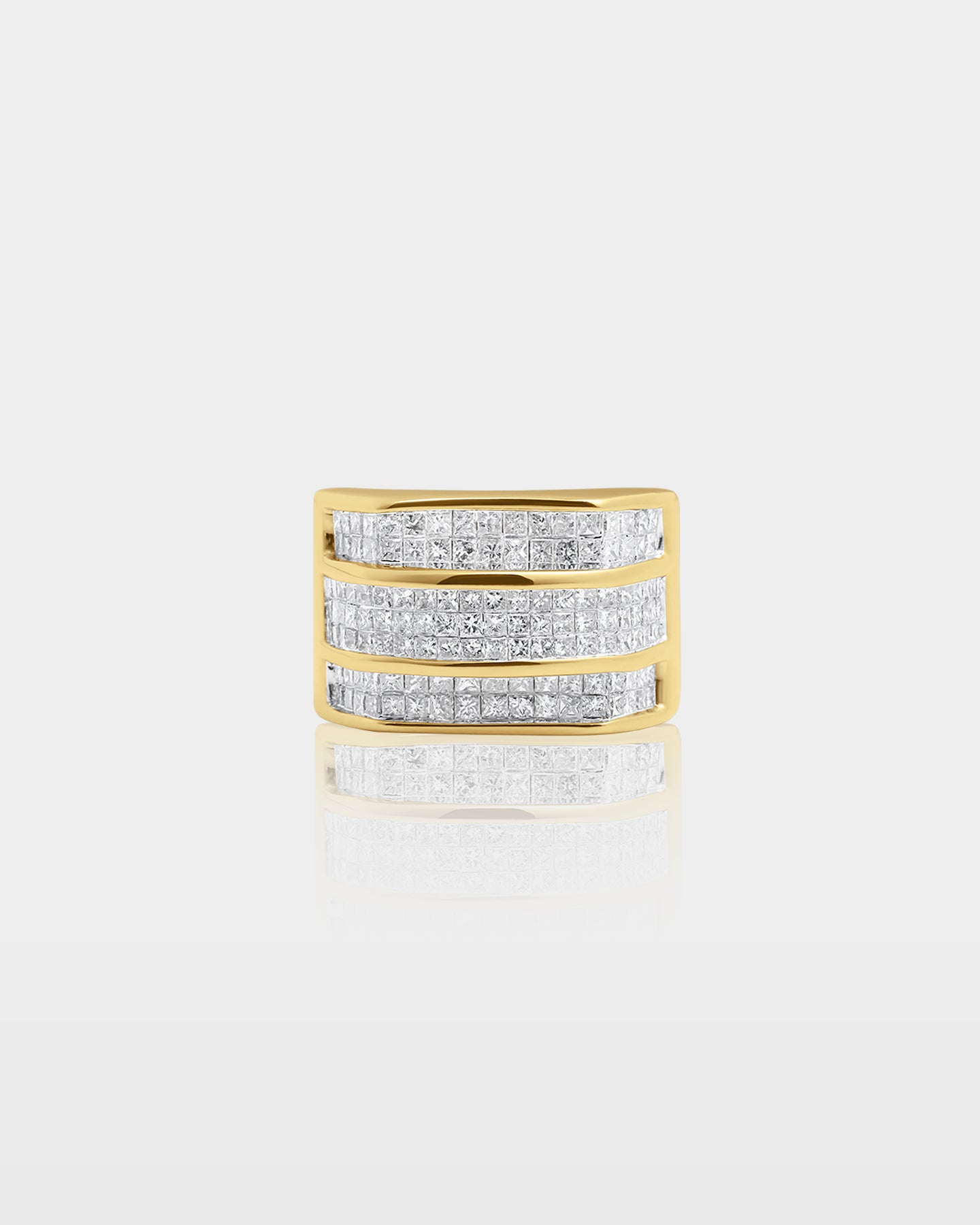 3 Row Channel Set Princess Cut Diamond Ring | The Ice Champ Mens Rings DFW