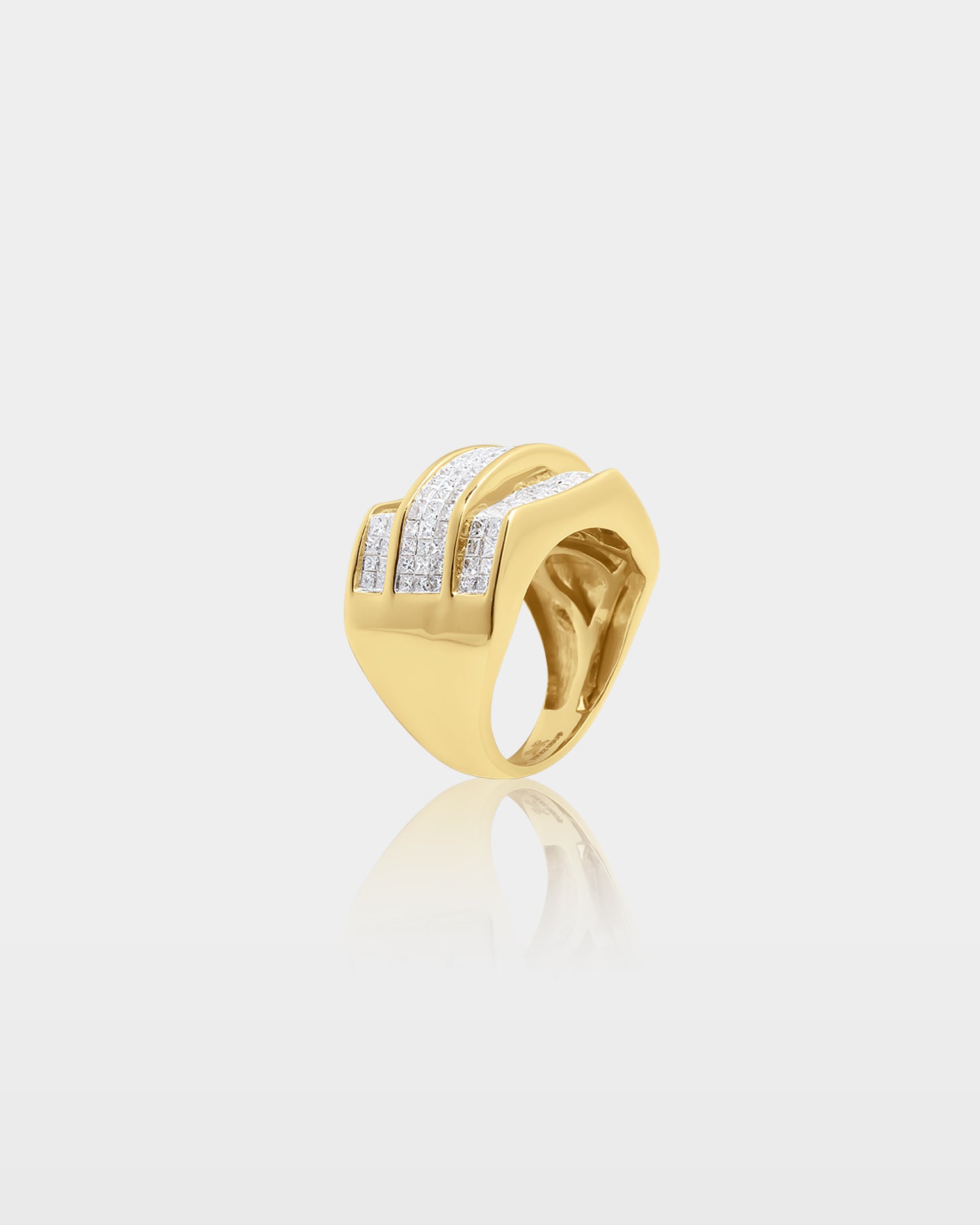 3 Row Channel Set Princess Cut Diamond Ring | The Ice Champ Mens Rings DFW