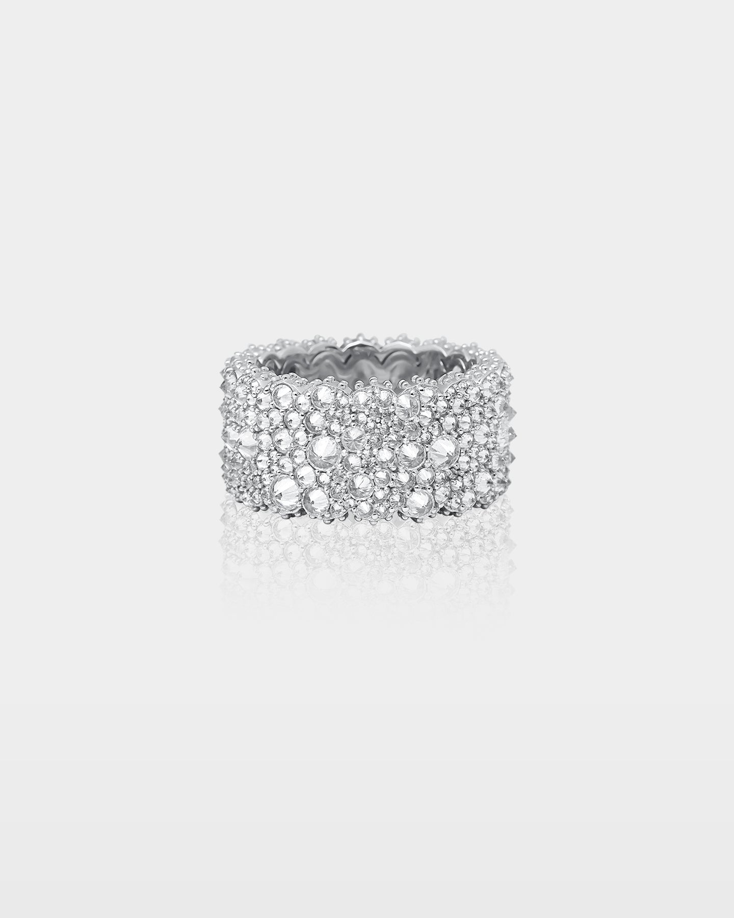 Gold Wide Round Diamond Eternity Band Ring | The Ice Champ Dallas, TX