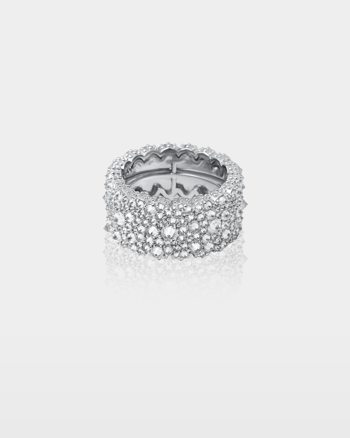 Gold Wide Round Diamond Eternity Band Ring | The Ice Champ Dallas, TX