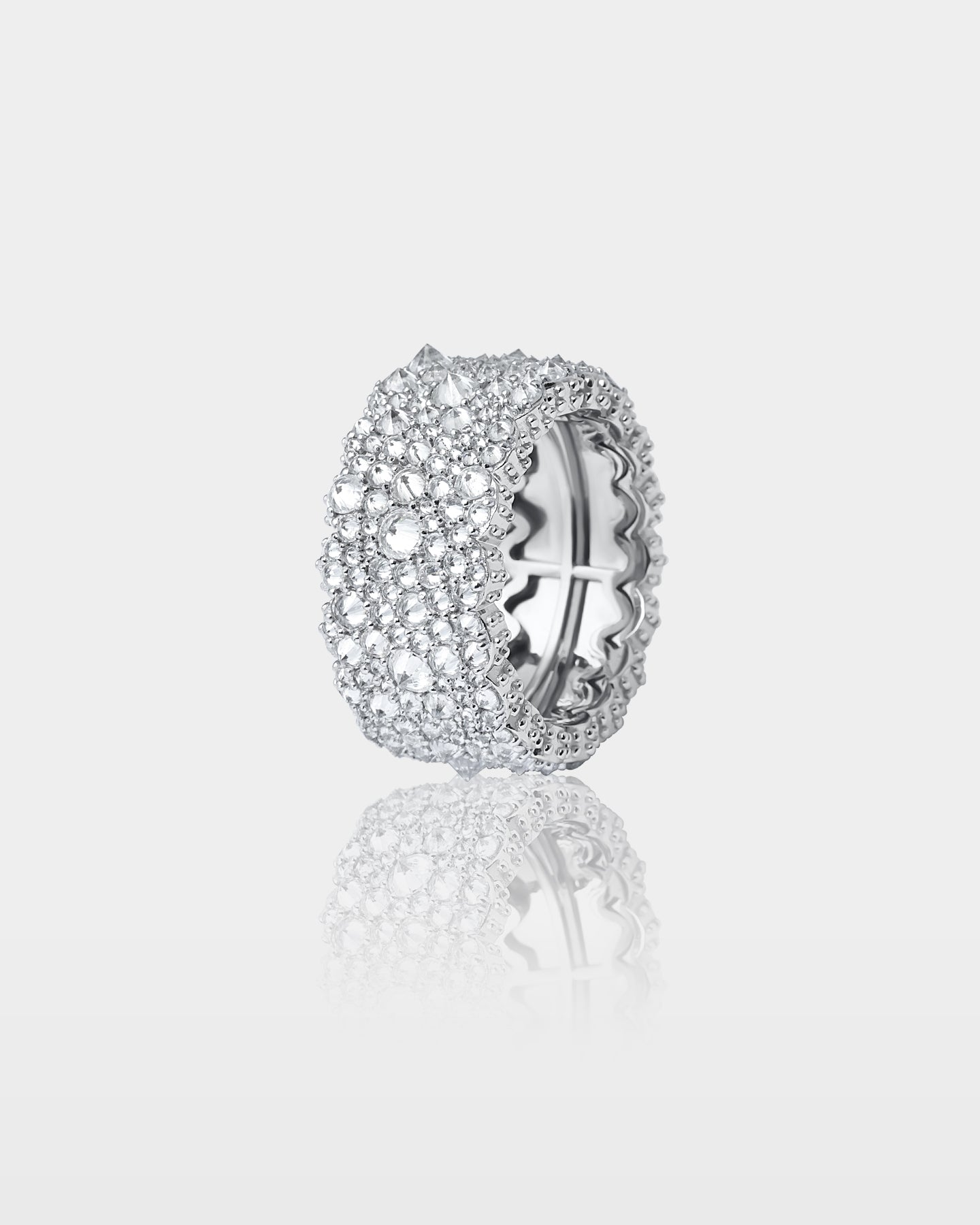 Gold Wide Round Diamond Eternity Band Ring | The Ice Champ Dallas, TX