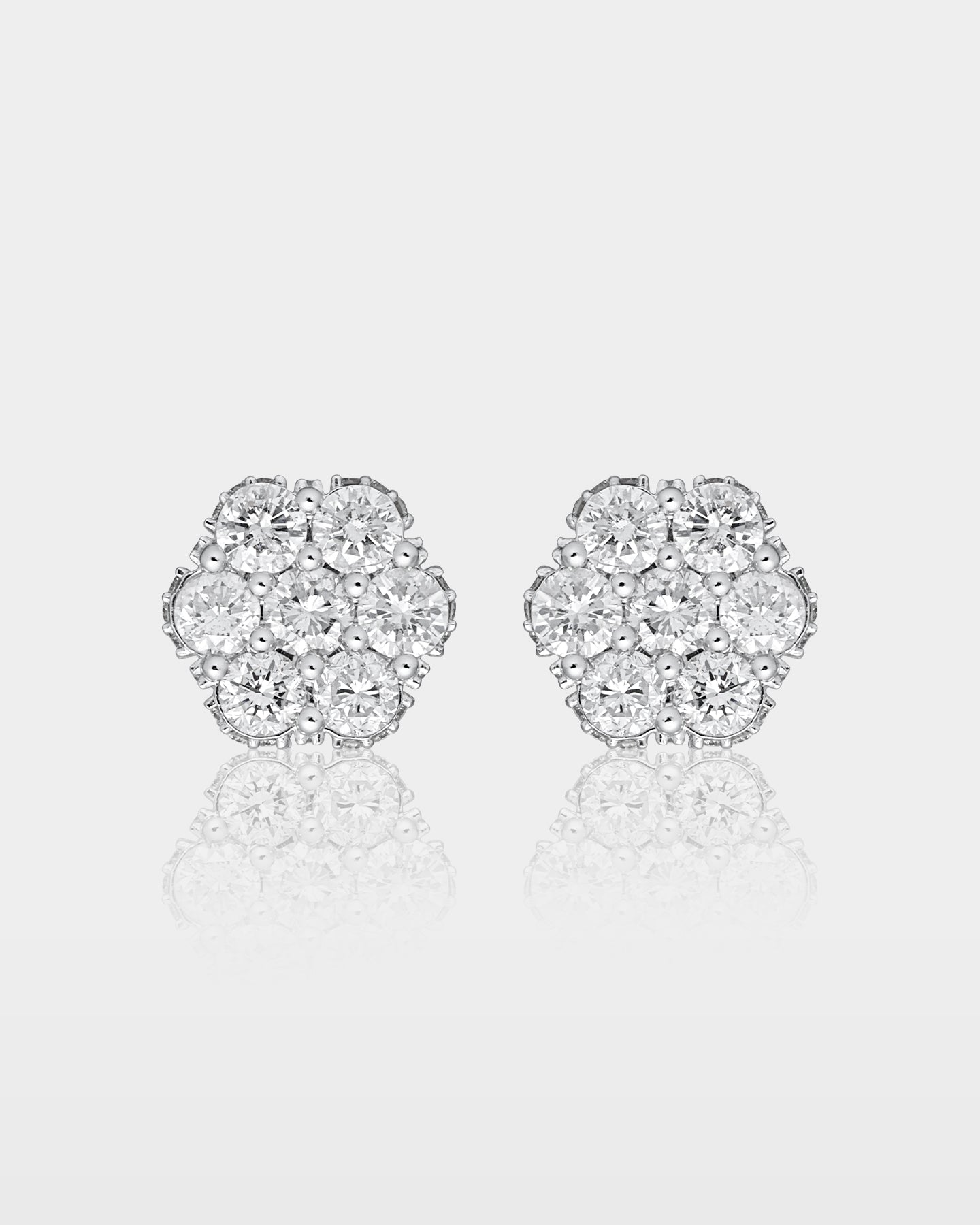Iced Flower Diamond Studs | The Ice Champ Dallas, TX