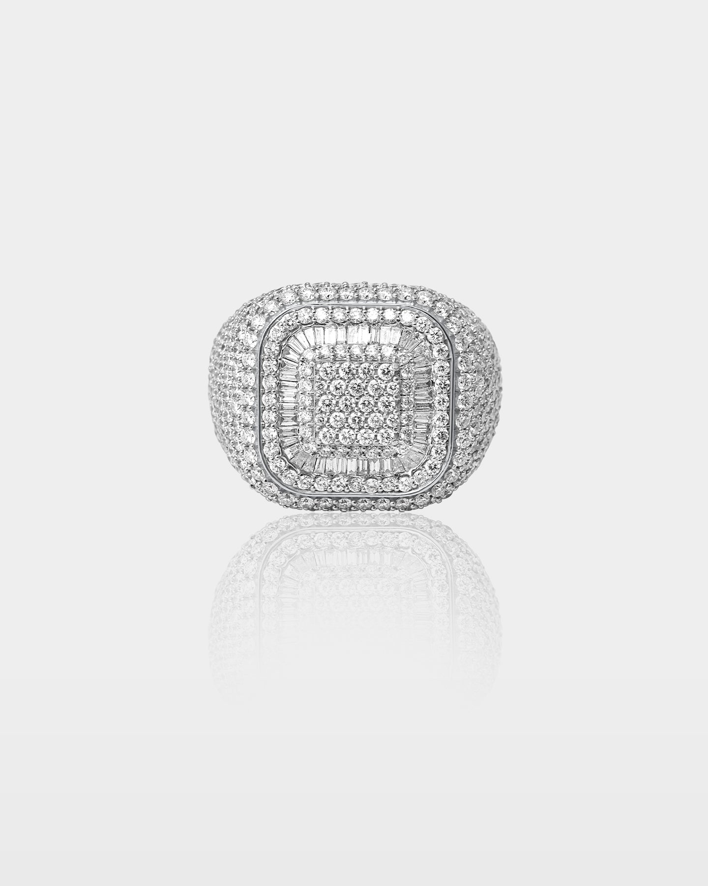 Gold Square Cushion Diamond Statement Ring | The Ice Champ Dallas, Texas