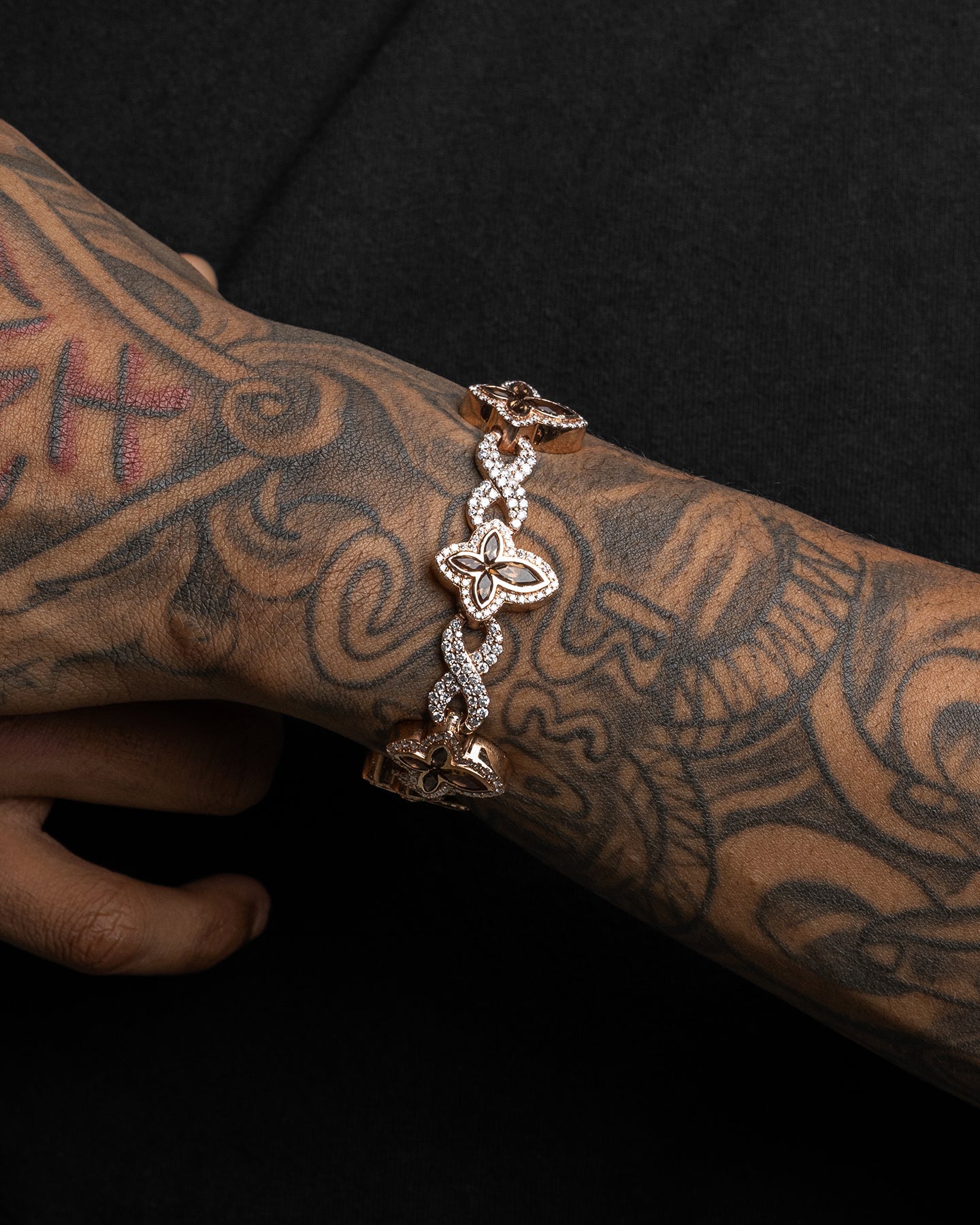 Infinity & Chocolate Diamond Cross Link Bracelet | The Ice Champ Jewelry