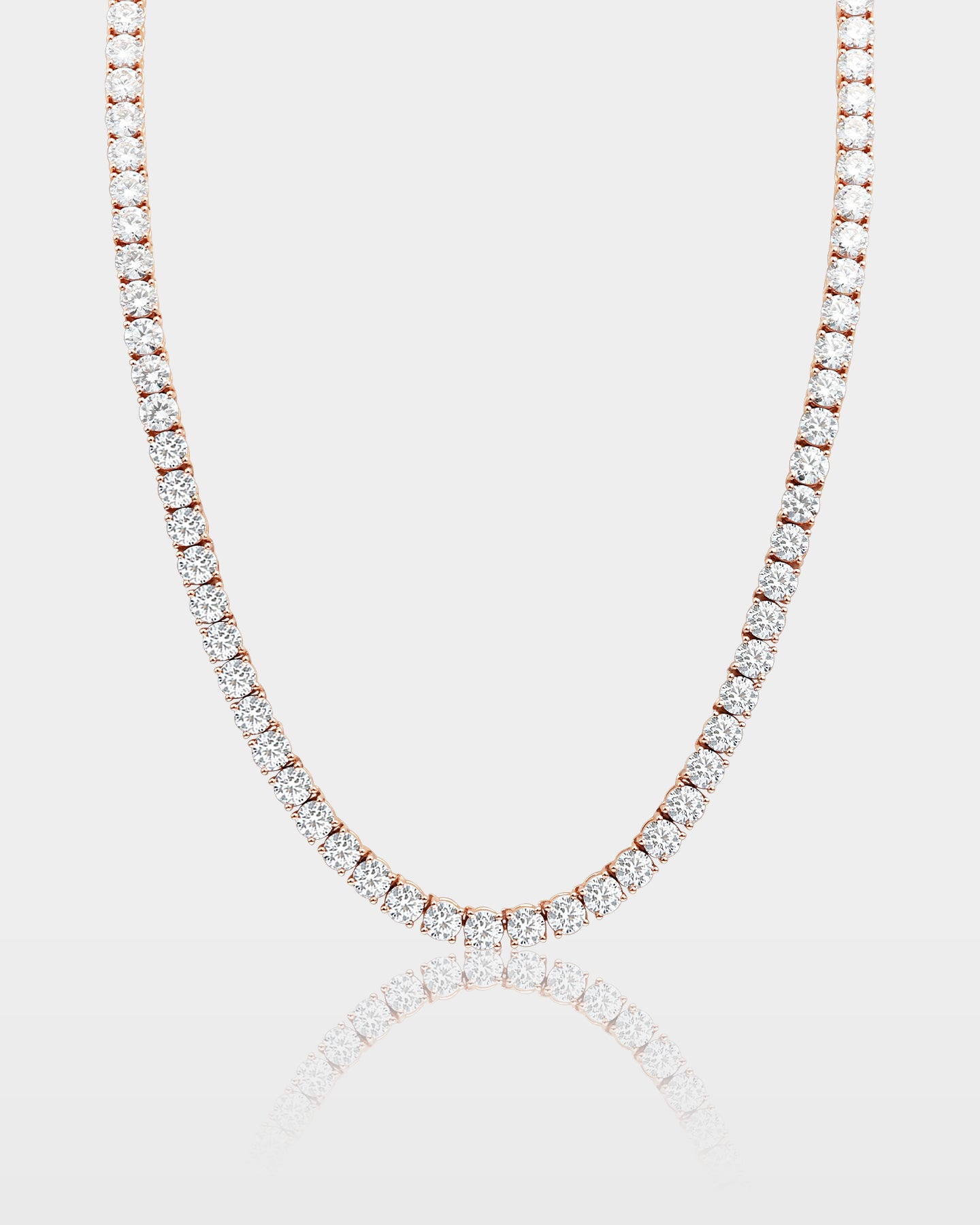 Rose Gold Lab Grown Diamond Tennis Necklace 54ct | The Ice Champ Dallas, TX