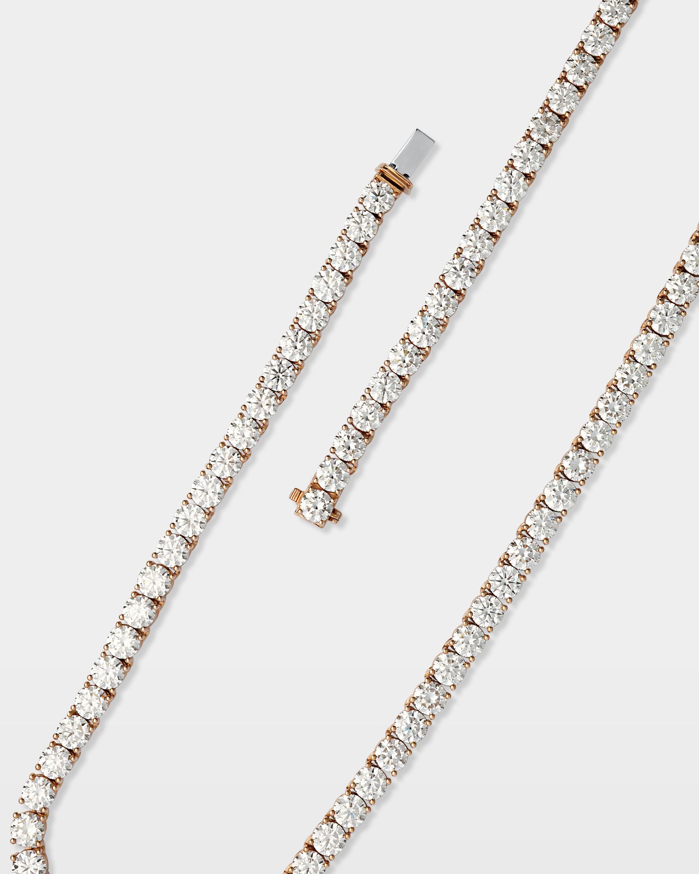 Rose Gold Lab Grown Diamond Tennis Necklace 54ct | The Ice Champ Dallas, TX