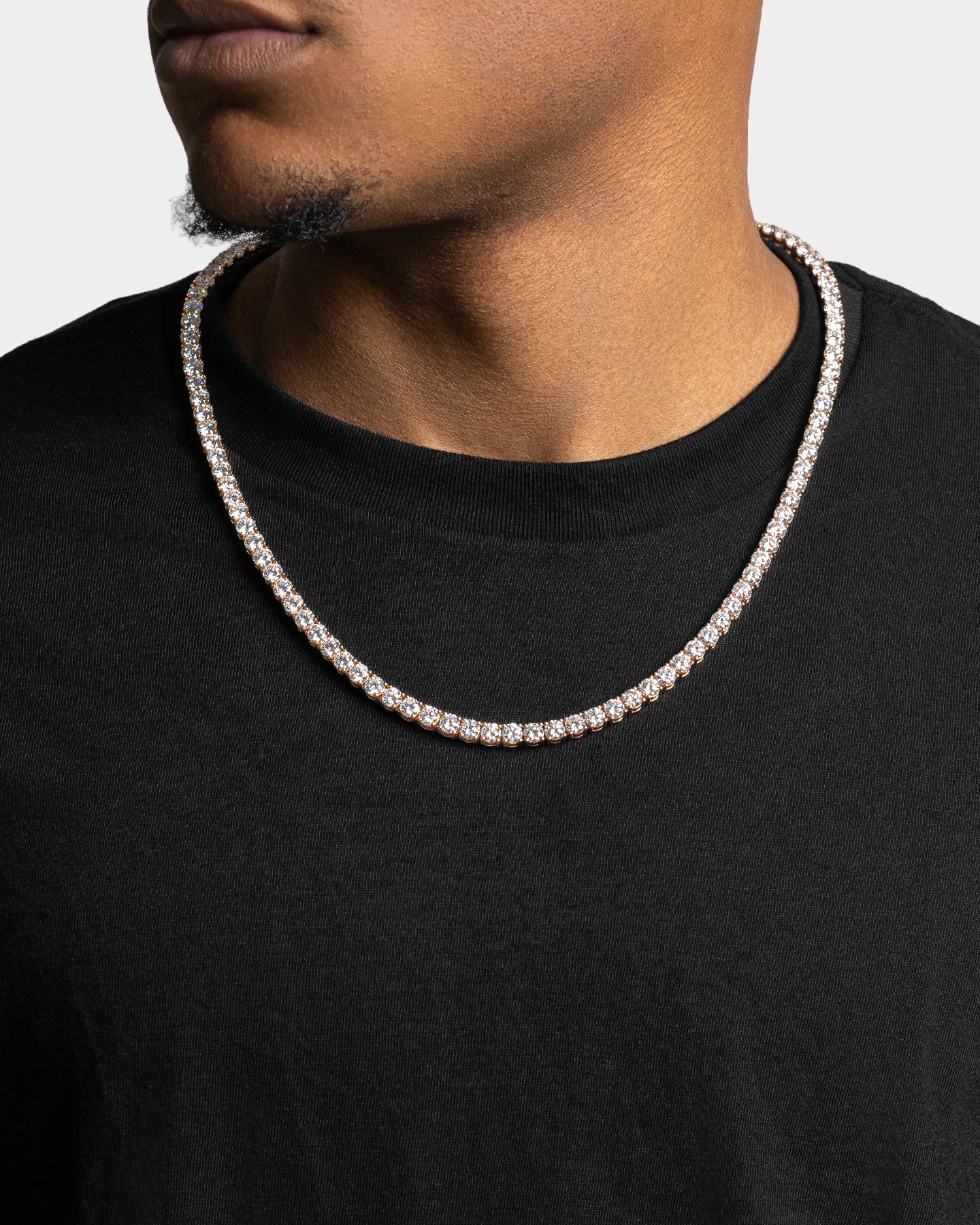 Rose Gold Lab Grown Diamond Tennis Necklace 54ct | The Ice Champ
