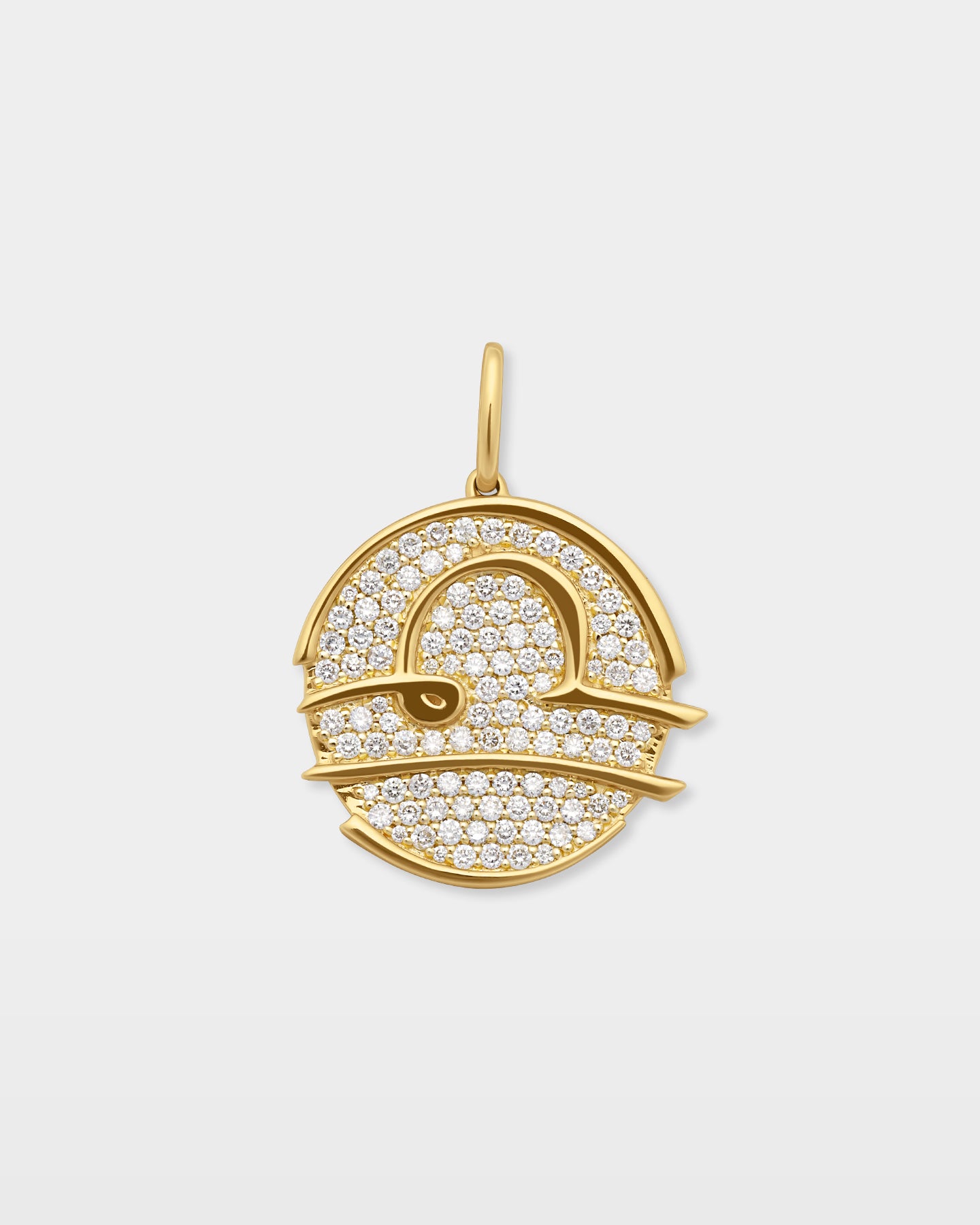 Libra Zodiac Pavé Diamond Pendant | The Ice Champ 14k Gold Pendants Dallas