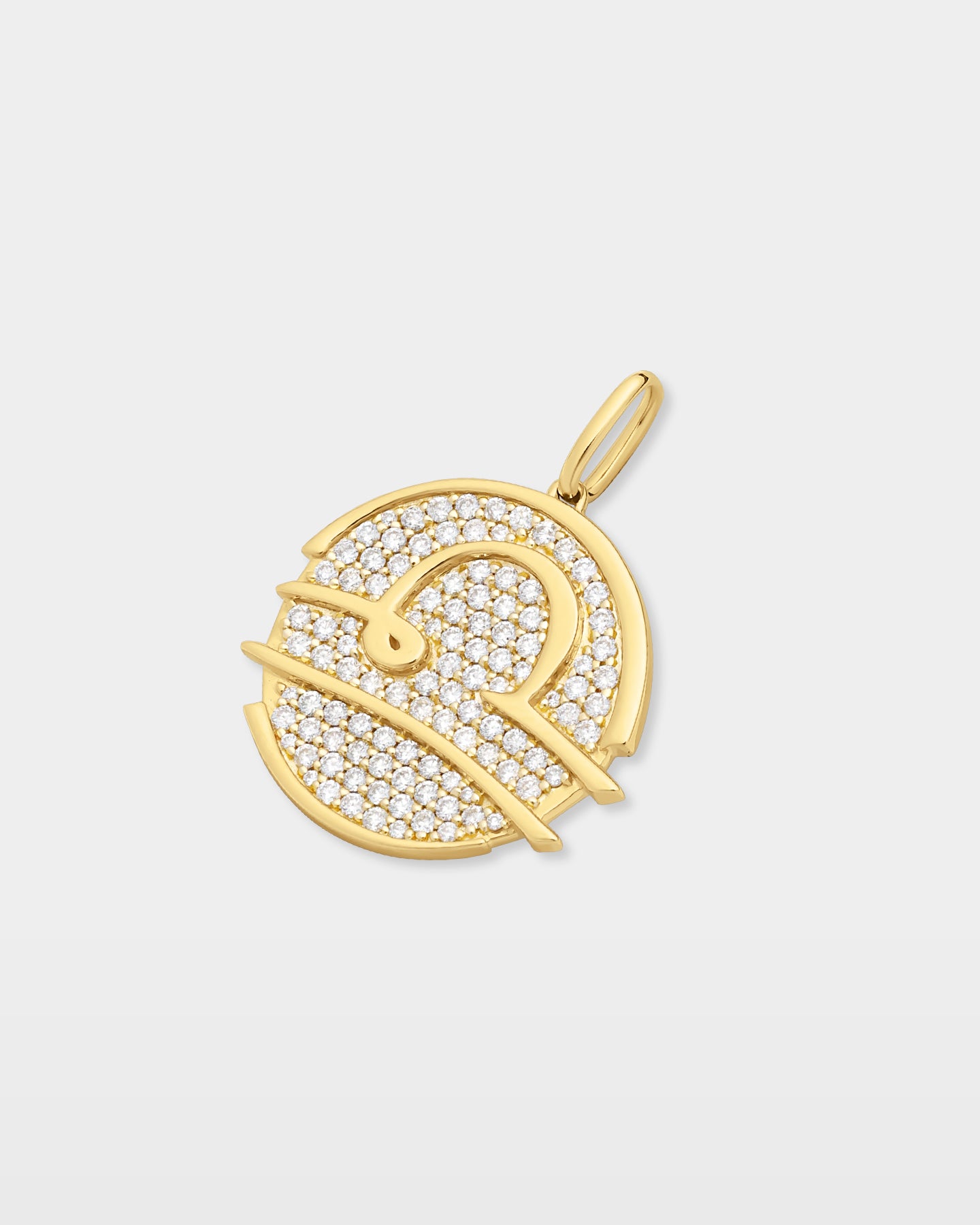 Libra Zodiac Pavé Diamond Pendant | The Ice Champ 14k Gold Pendants Dallas