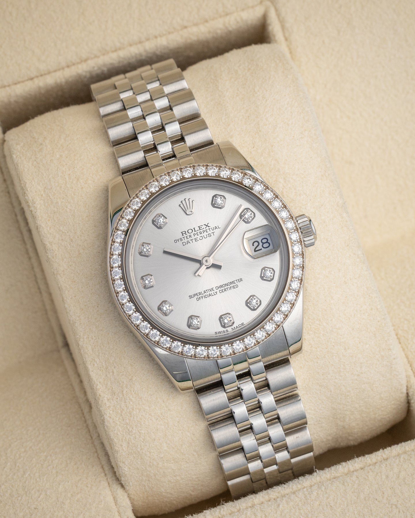Mother of Pearl Diamonds Rolex Datejust 31 178384 | The Ice Champ Dallas