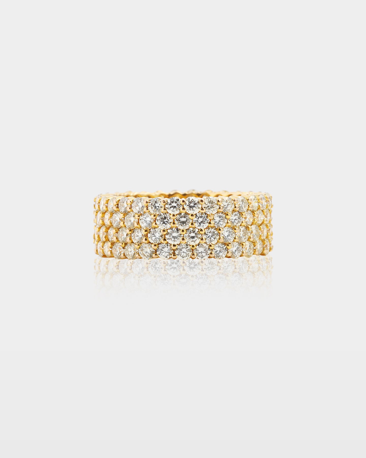 Yellow Gold Four Row Eternity Band for Men | The Ice Champ Grapevine