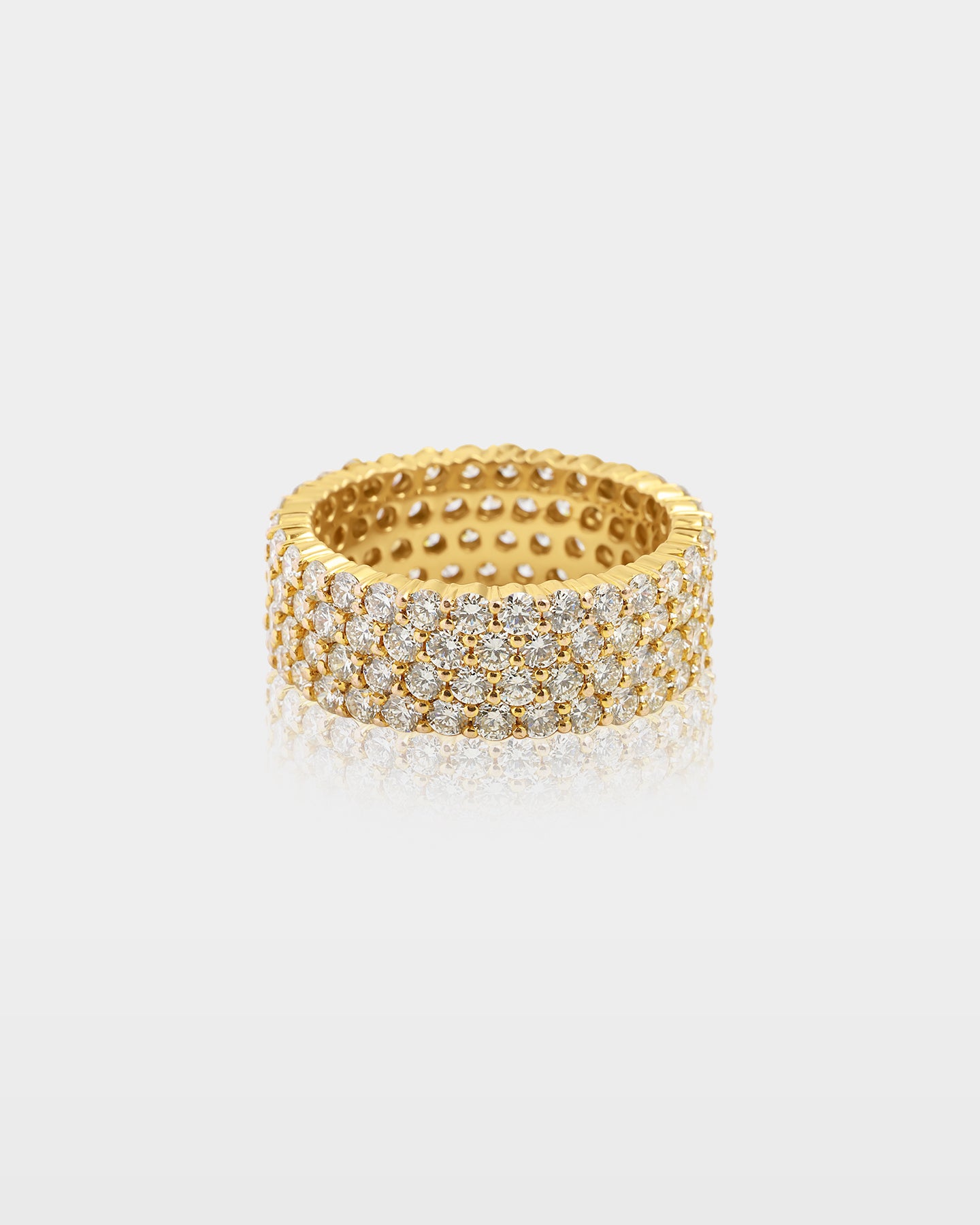 Yellow Gold Four Row Eternity Band for Men | The Ice Champ Grapevine