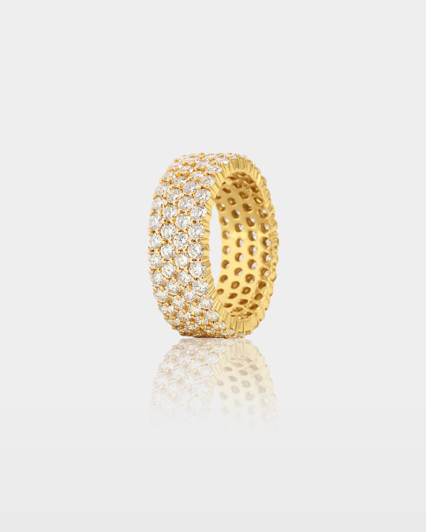 Yellow Gold Four Row Eternity Band for Men | The Ice Champ Grapevine