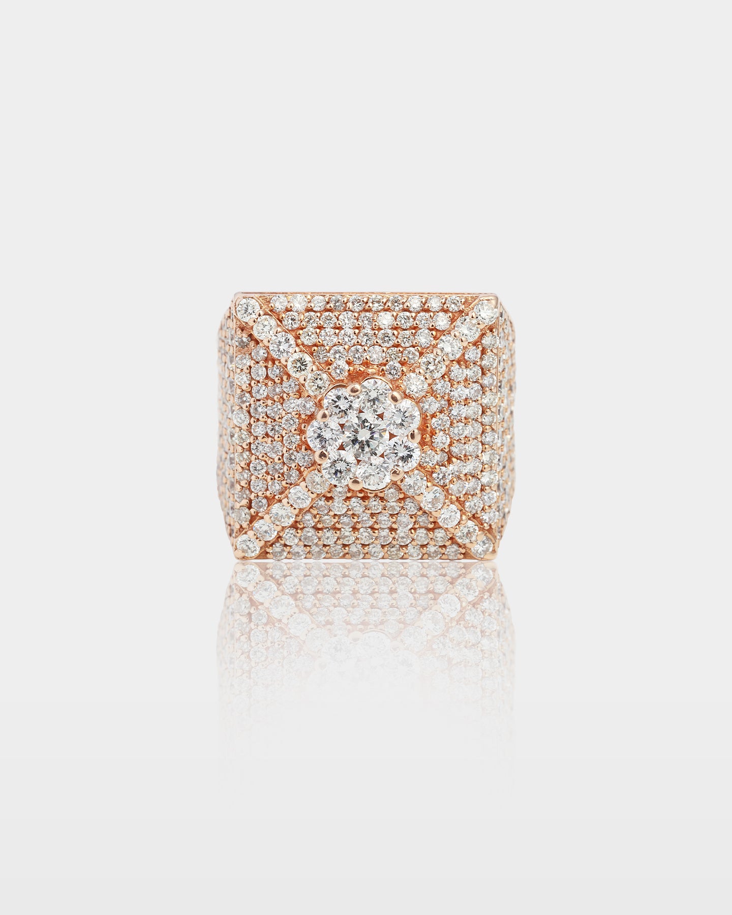 Gold Iced Pyramid Ring for Men at The Ice Champ in Texas, USA