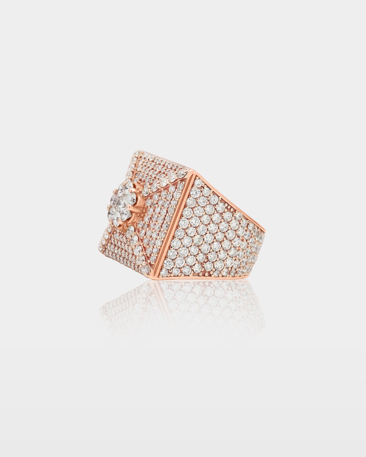Gold Iced Pyramid Ring for Men at The Ice Champ in Texas, USA
