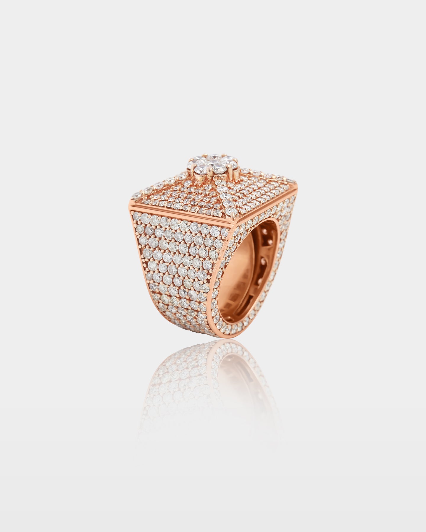 Gold Iced Pyramid Ring for Men at The Ice Champ in Texas, USA