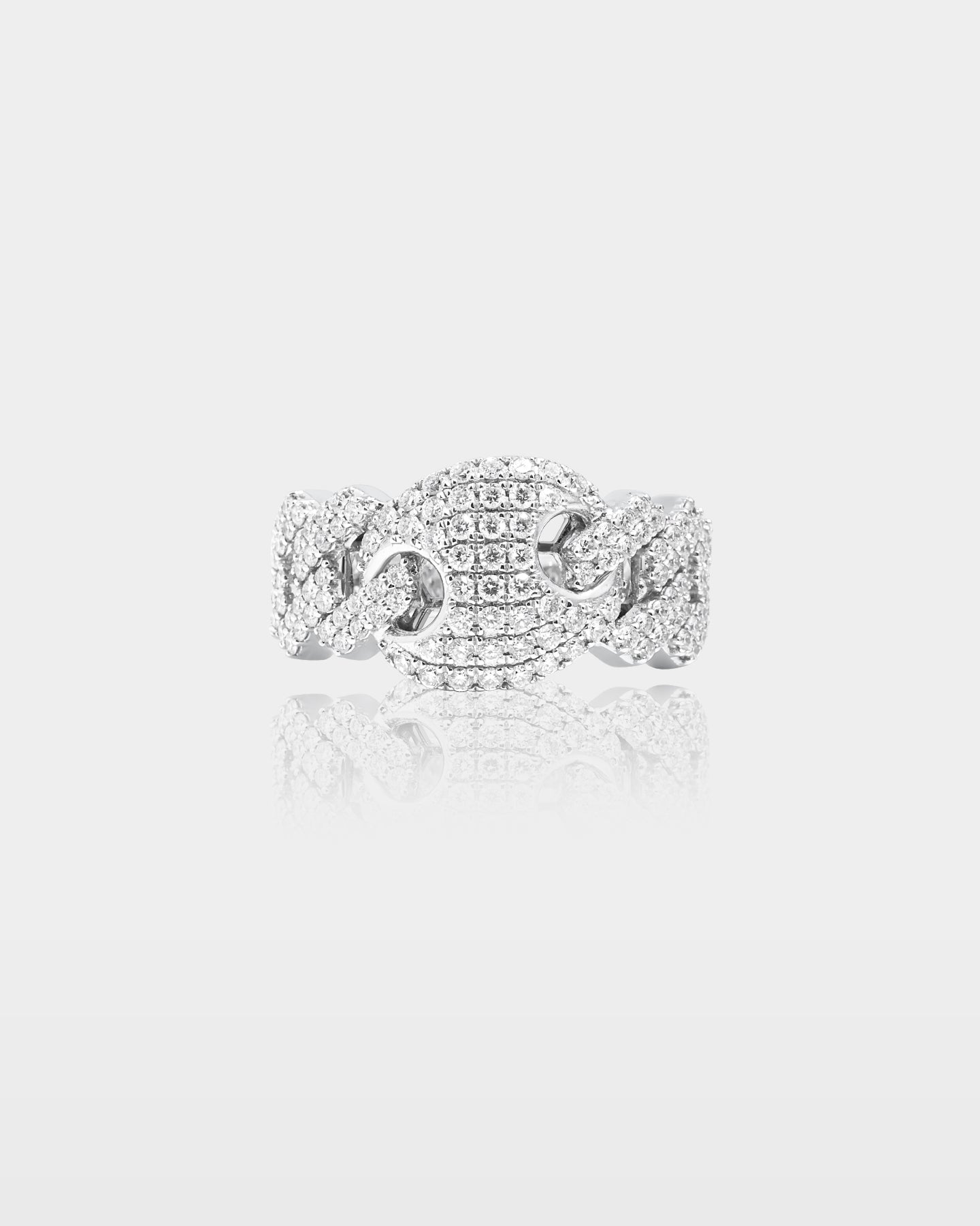 10k Gold Mariner Link Iced Statement Ring for Men | The Ice Champ Jewelry TX