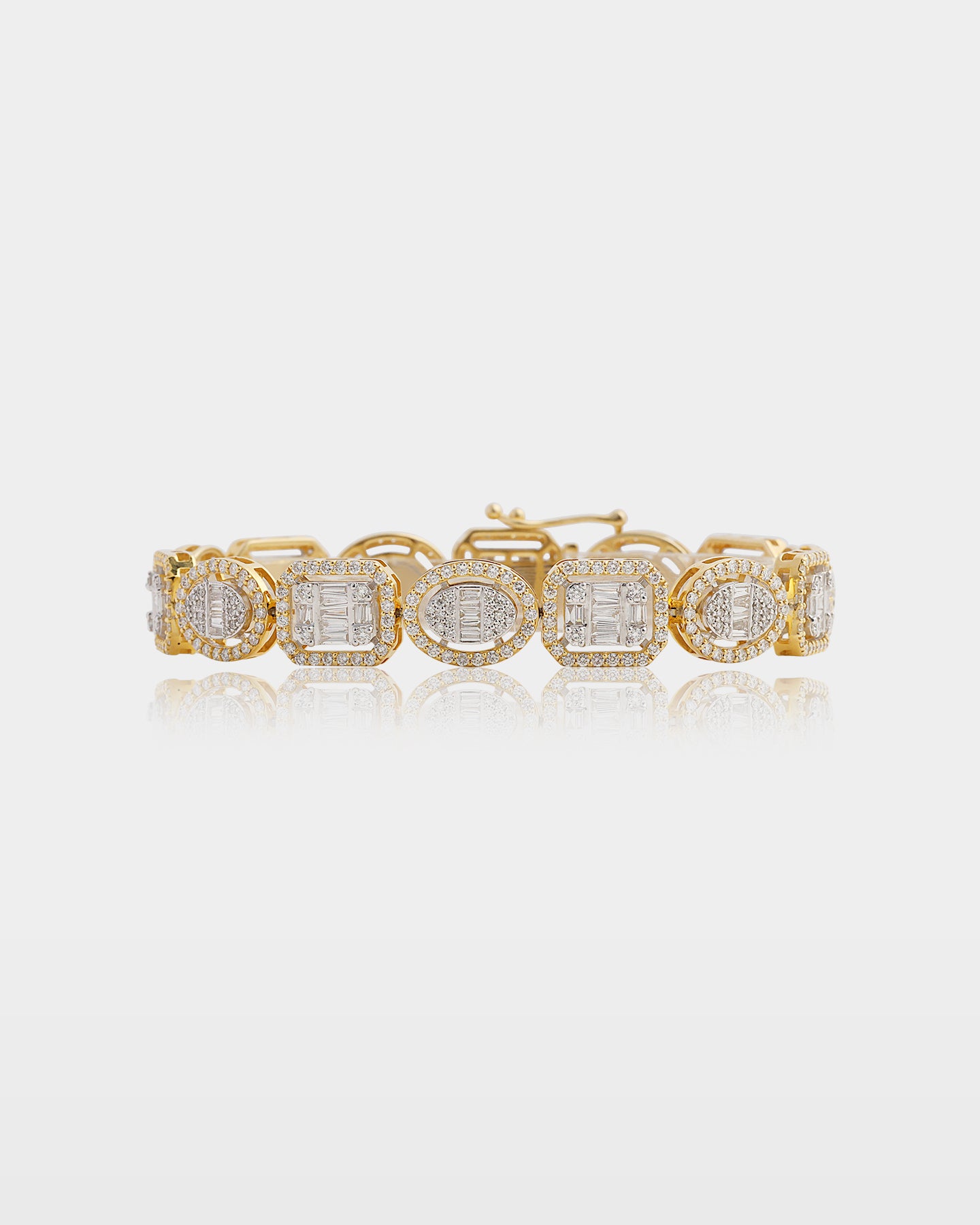 Mixed Shape Diamond Halo Bracelet | The Ice Champ Jewelry
