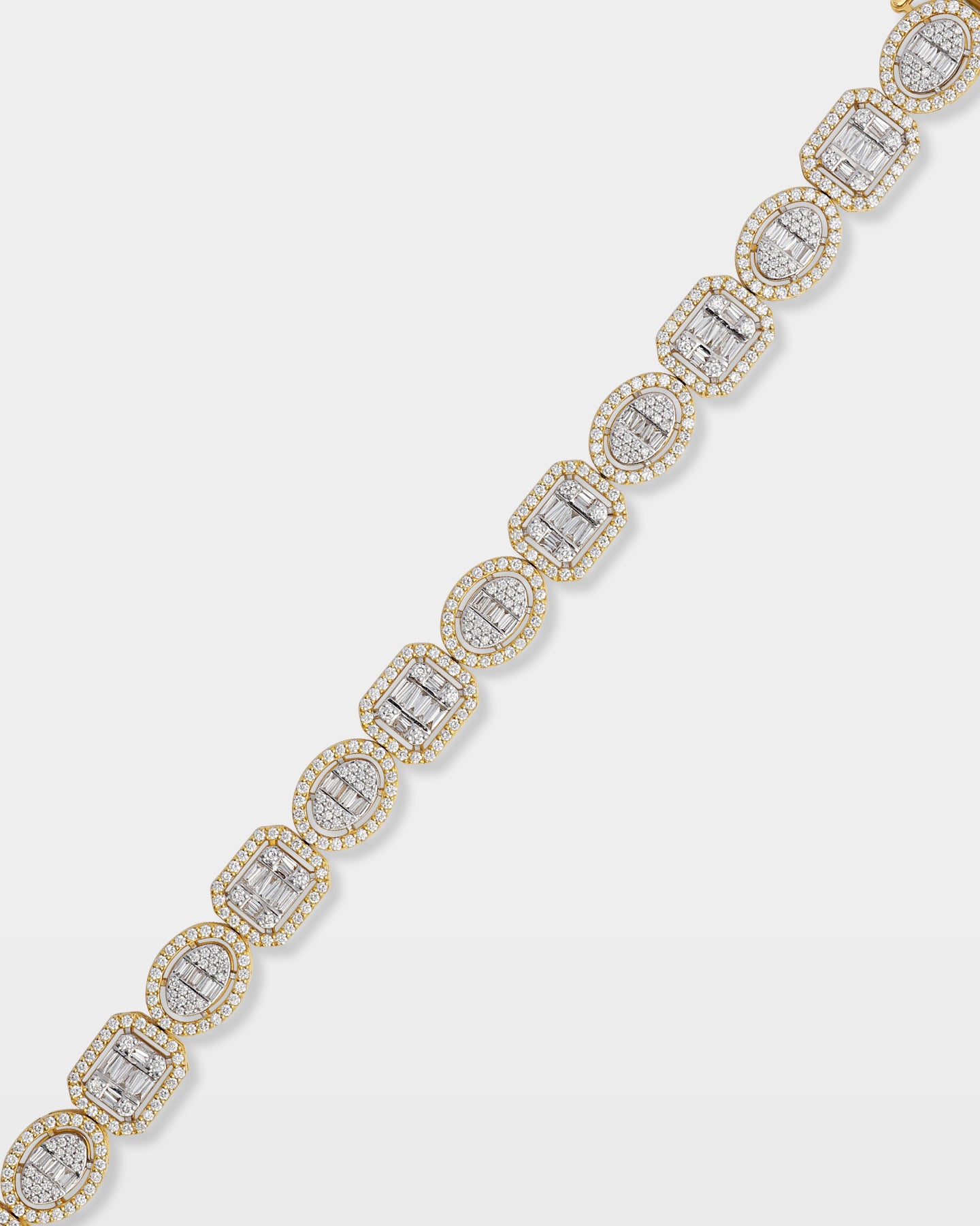Mixed Shape Diamond Halo Bracelet | The Ice Champ Jewelry