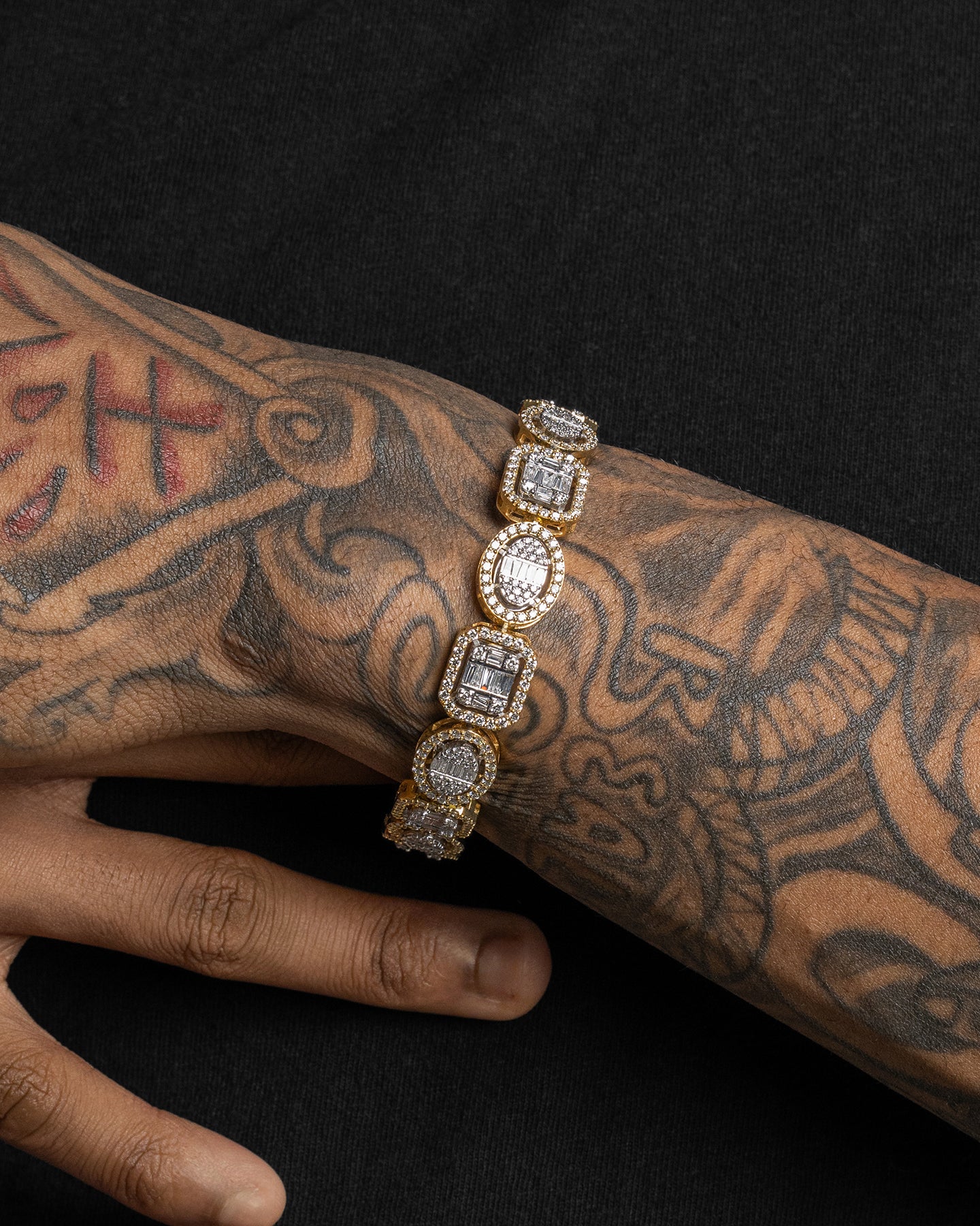 Mixed Shape Diamond Halo Bracelet | The Ice Champ Jewelry