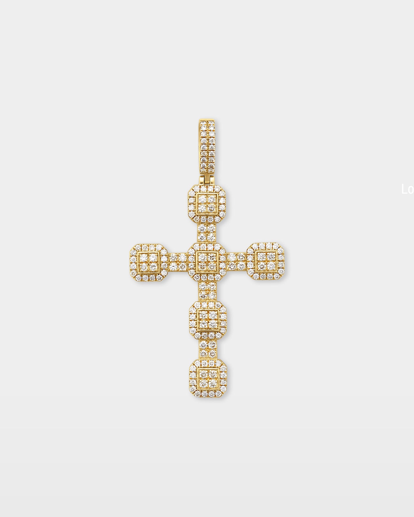 Octagon Link Diamond Cross Pendant | The Ice Champ Gold Jewelry TX
