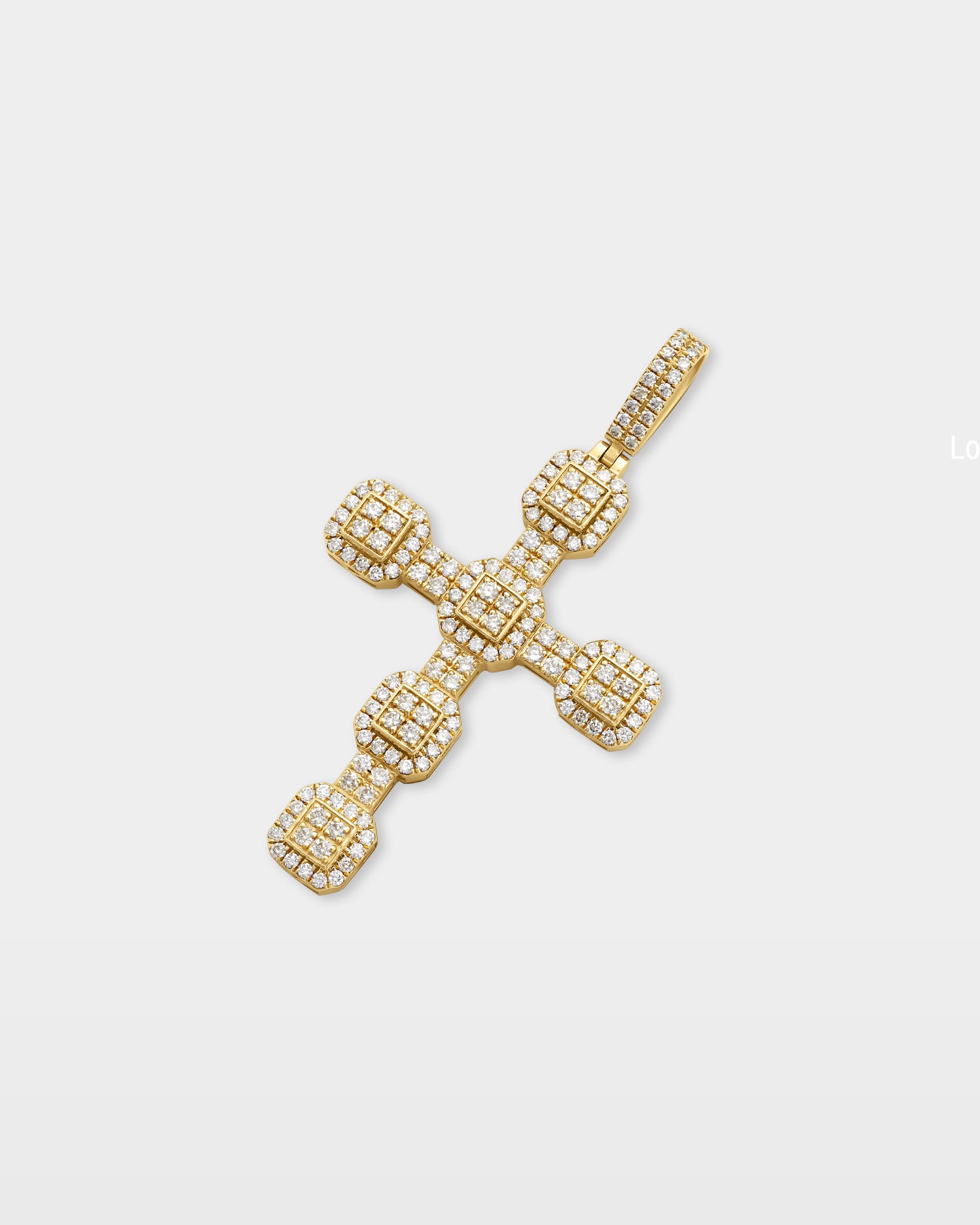 Octagon Link Diamond Cross Pendant | The Ice Champ Gold Jewelry TX