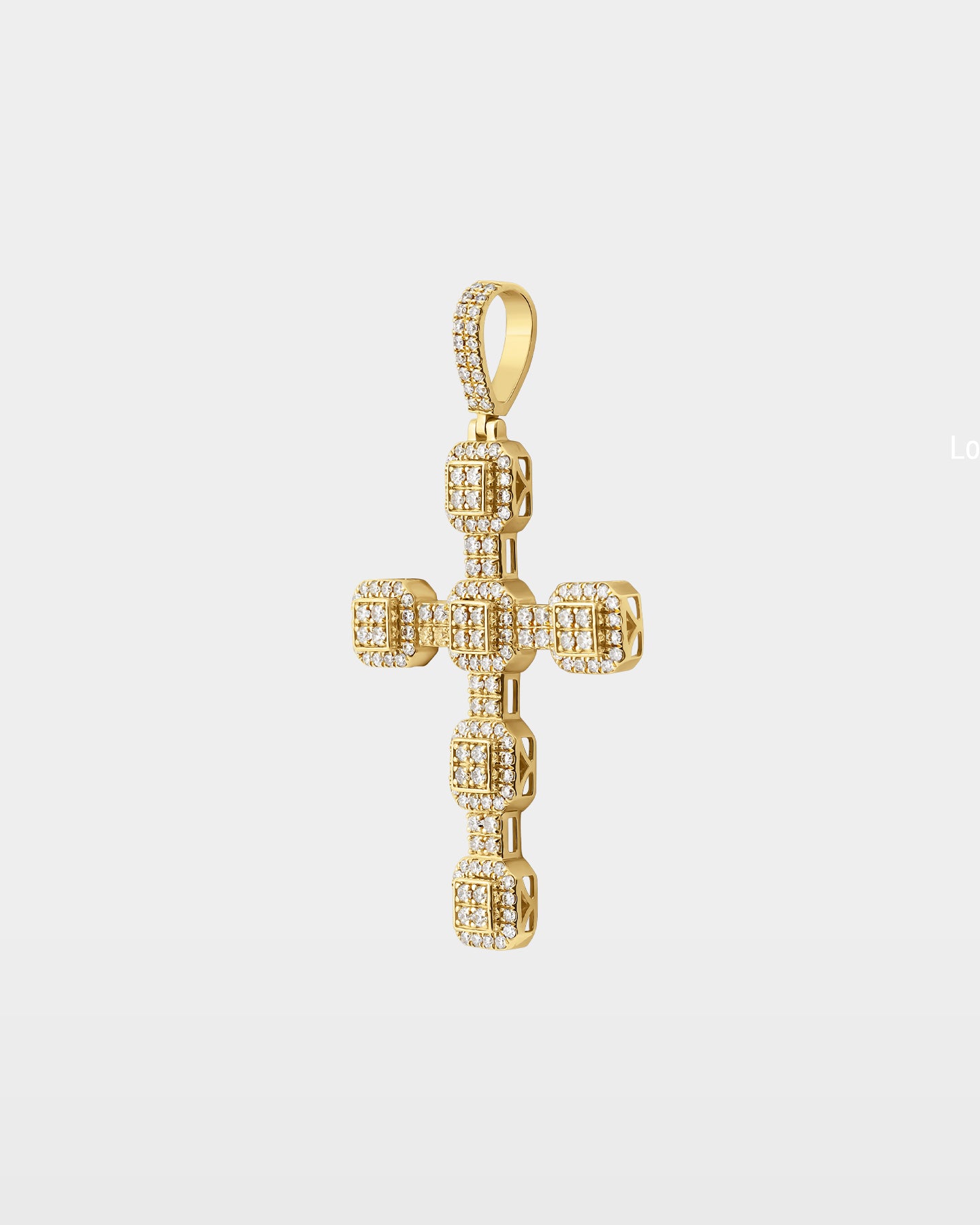 Octagon Link Diamond Cross Pendant | The Ice Champ Gold Jewelry TX