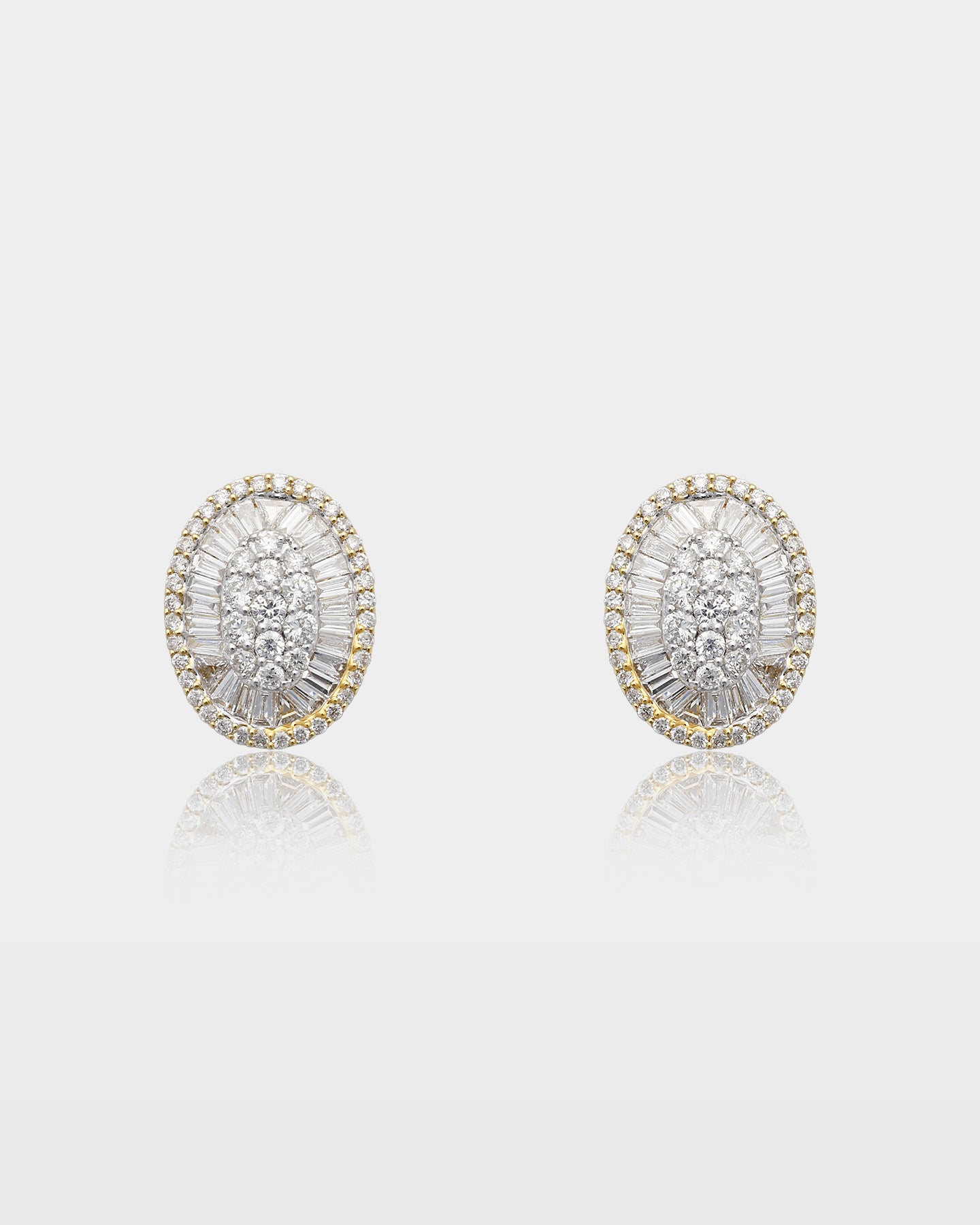Oval Baguette & Round Diamond Studs | The Ice Champ Diamond Jewelry Dallas