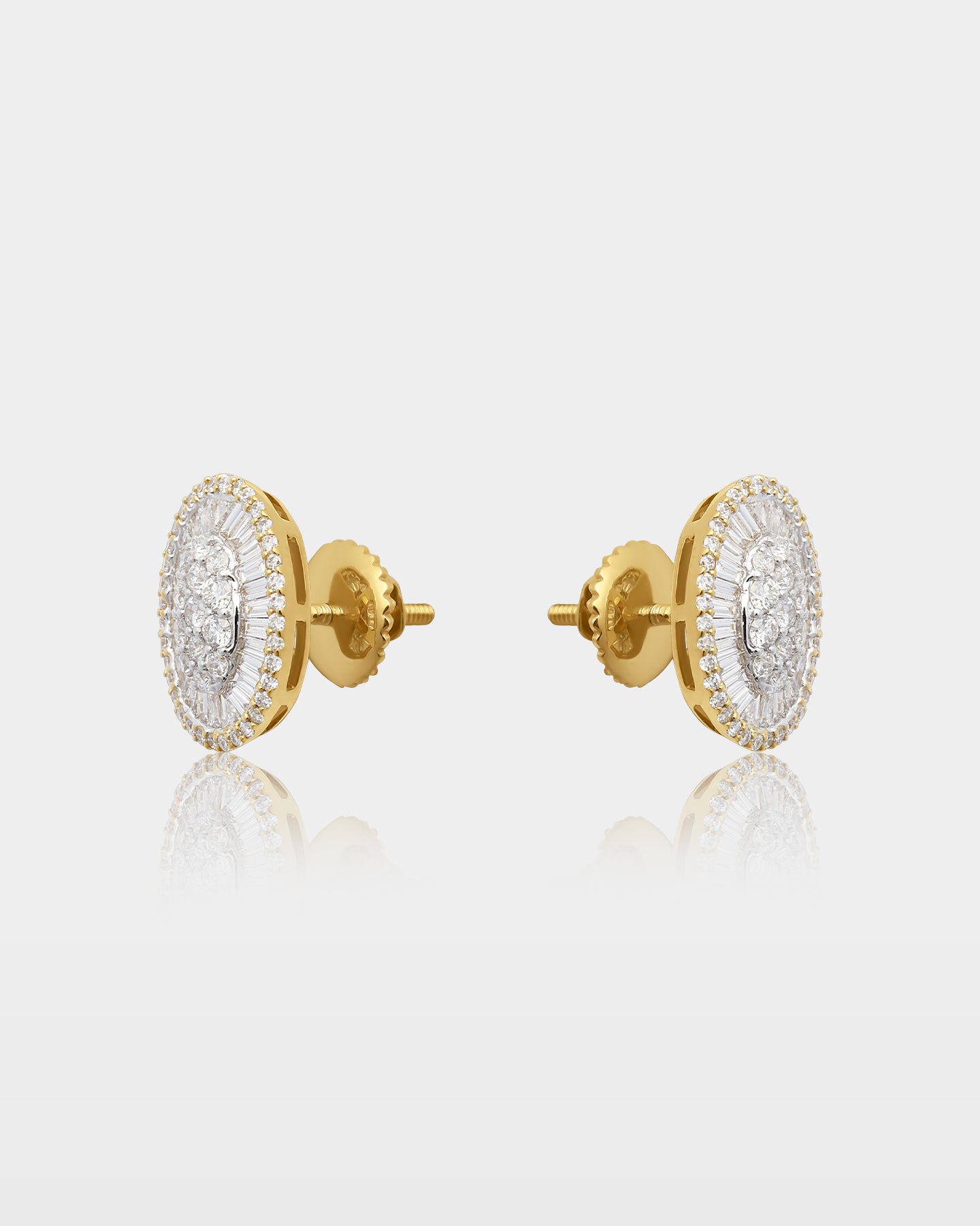 Oval Baguette & Round Diamond Studs | The Ice Champ Diamond Jewelry Dallas