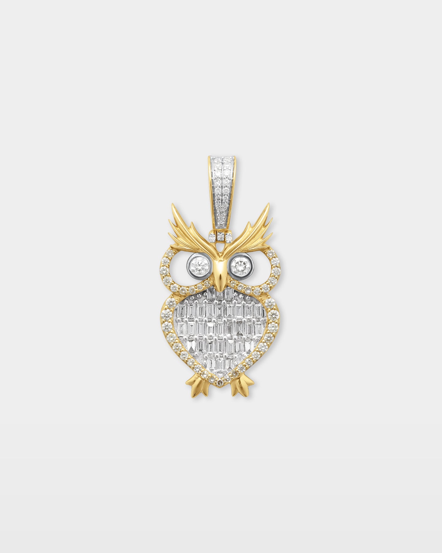 Yellow Gold Owl Diamond Pendant | The Ice Champ Custom Jewelry DFW
