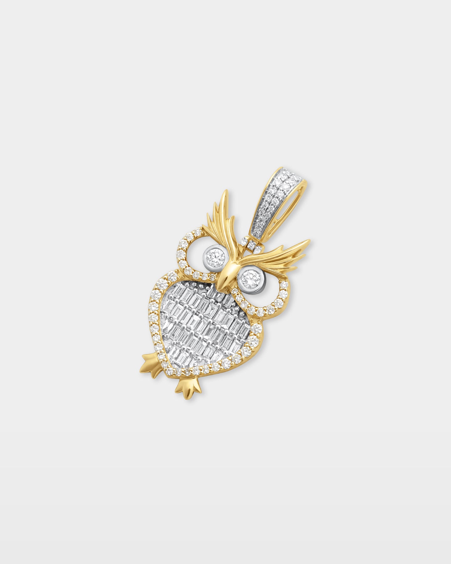Yellow Gold Owl Diamond Pendant | The Ice Champ Custom Jewelry DFW