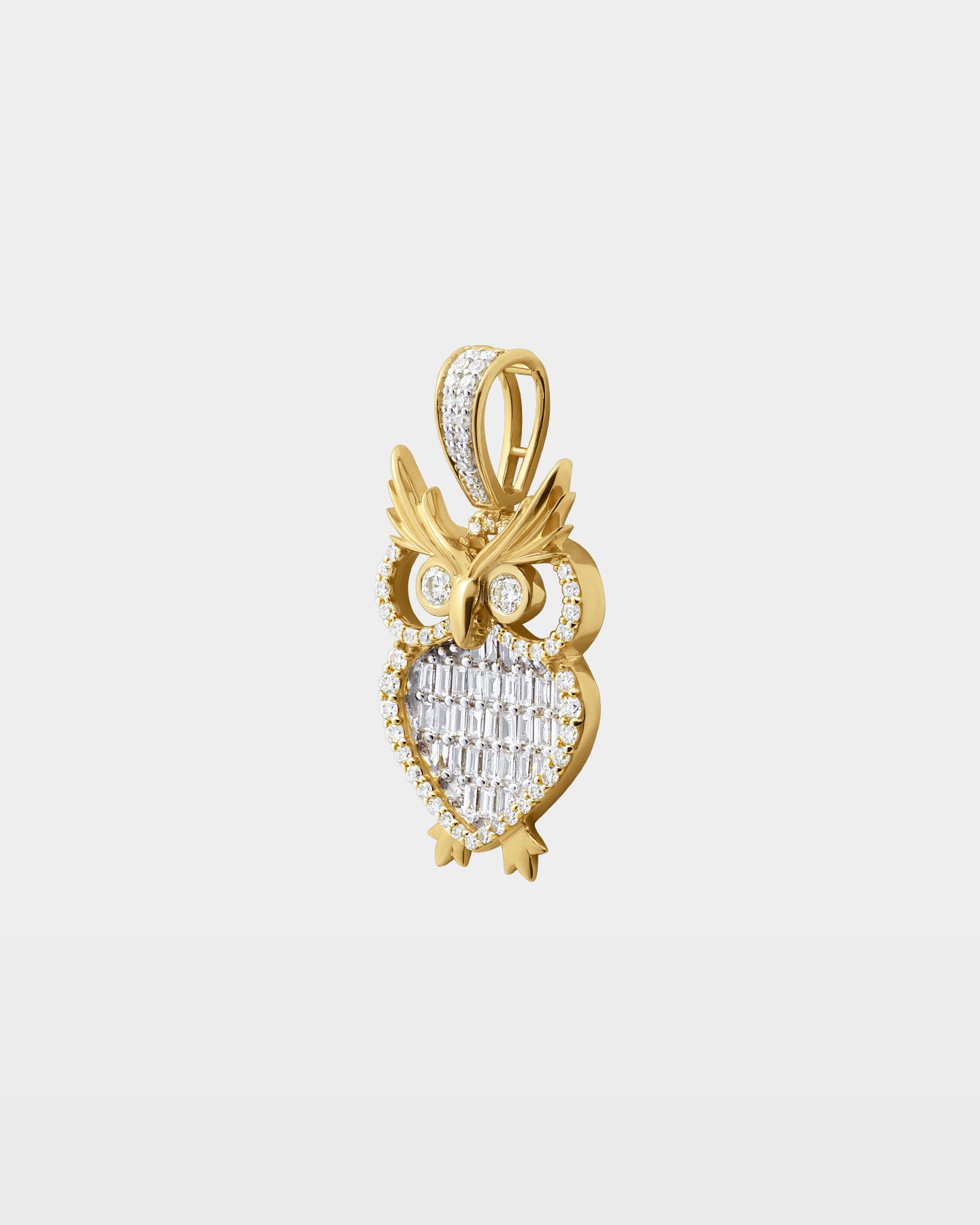 Yellow Gold Owl Diamond Pendant | The Ice Champ Custom Jewelry DFW