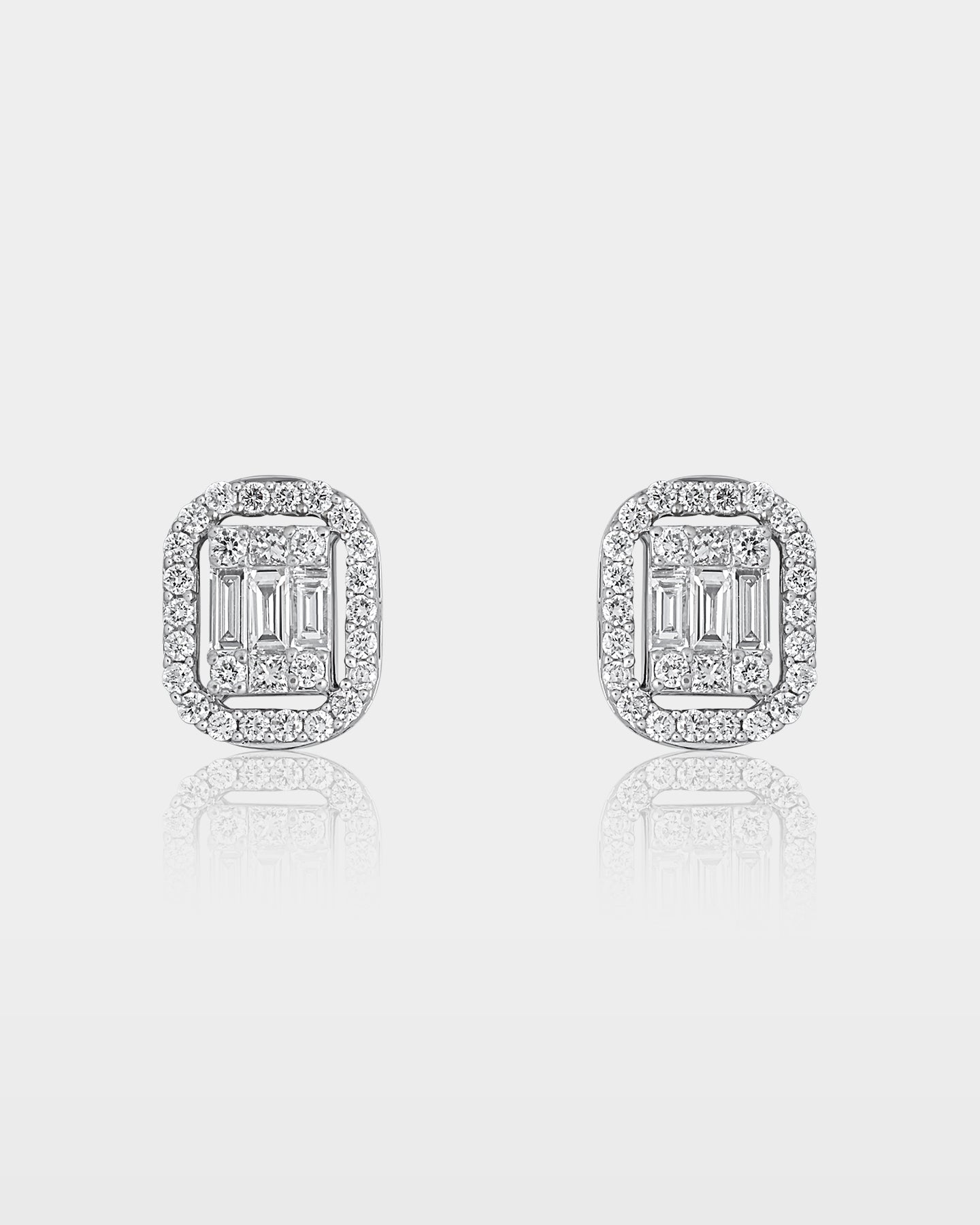 Rectangular Halo Diamond Studs | The Ice Champ Grapevine, Texas