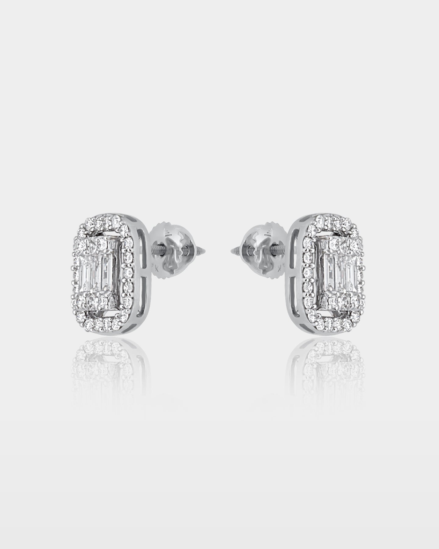 Rectangular Halo Diamond Studs | The Ice Champ Grapevine, Texas