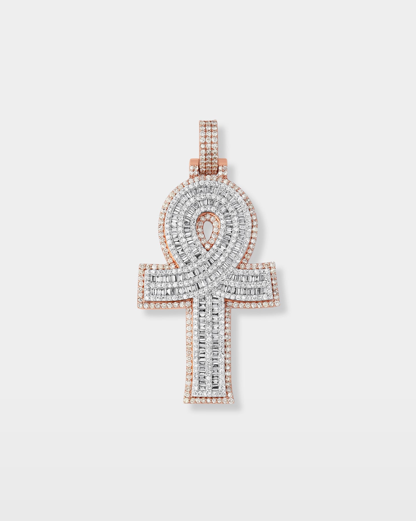 Rose Gold Ankh Cross Diamond Pendant | The Ice Champ Jewelry Grapevine