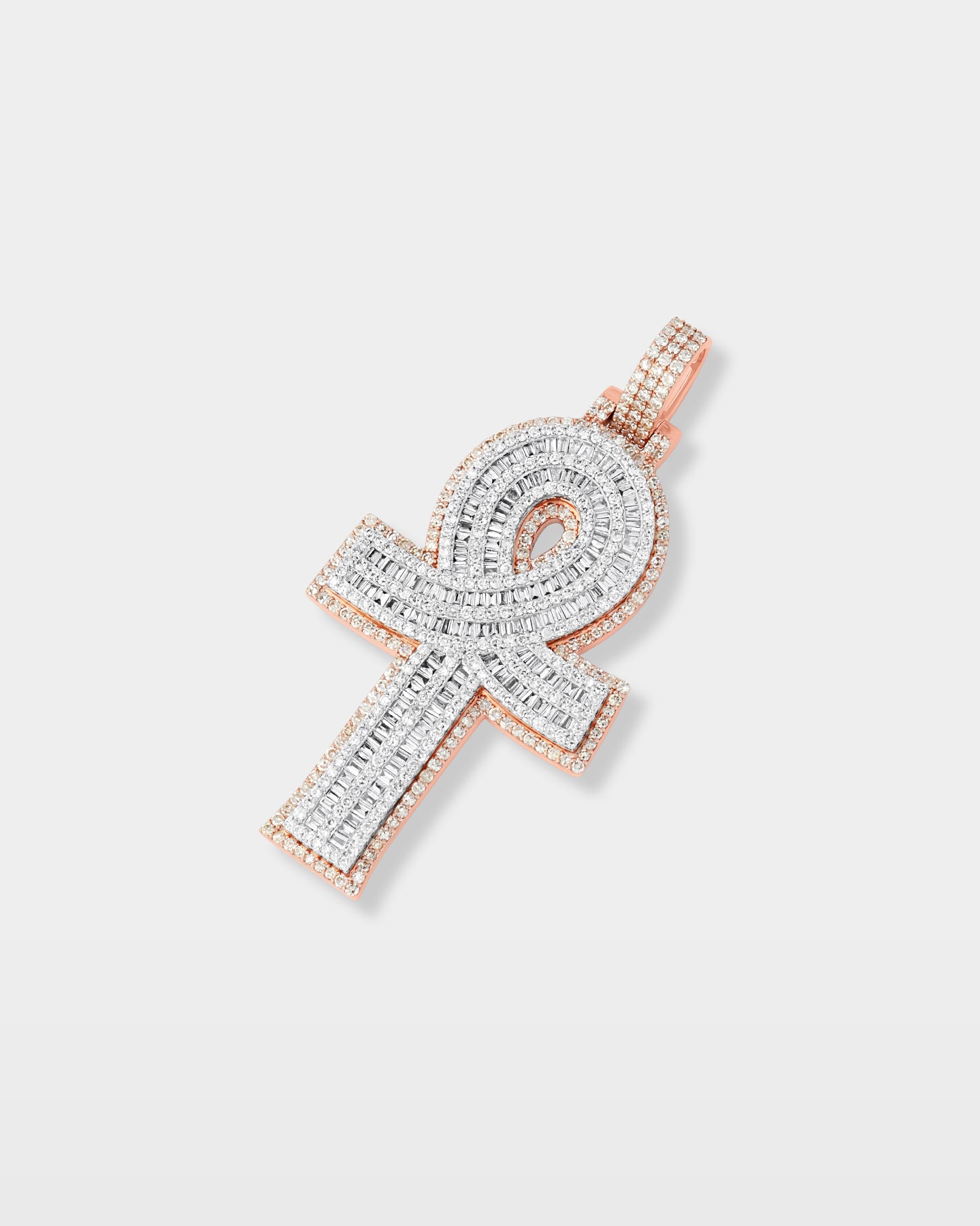Rose Gold Ankh Cross Diamond Pendant | The Ice Champ Jewelry Grapevine