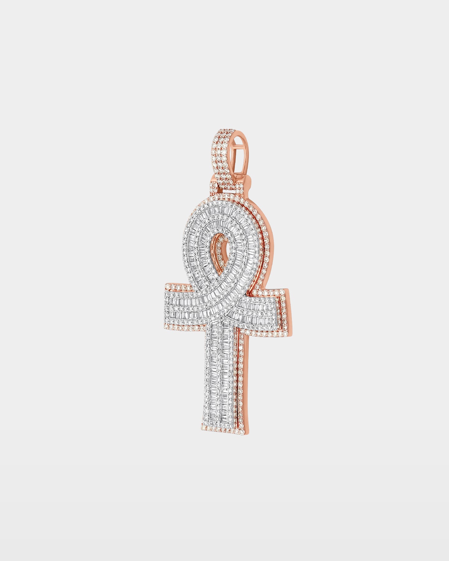 Rose Gold Ankh Cross Diamond Pendant | The Ice Champ Jewelry Grapevine