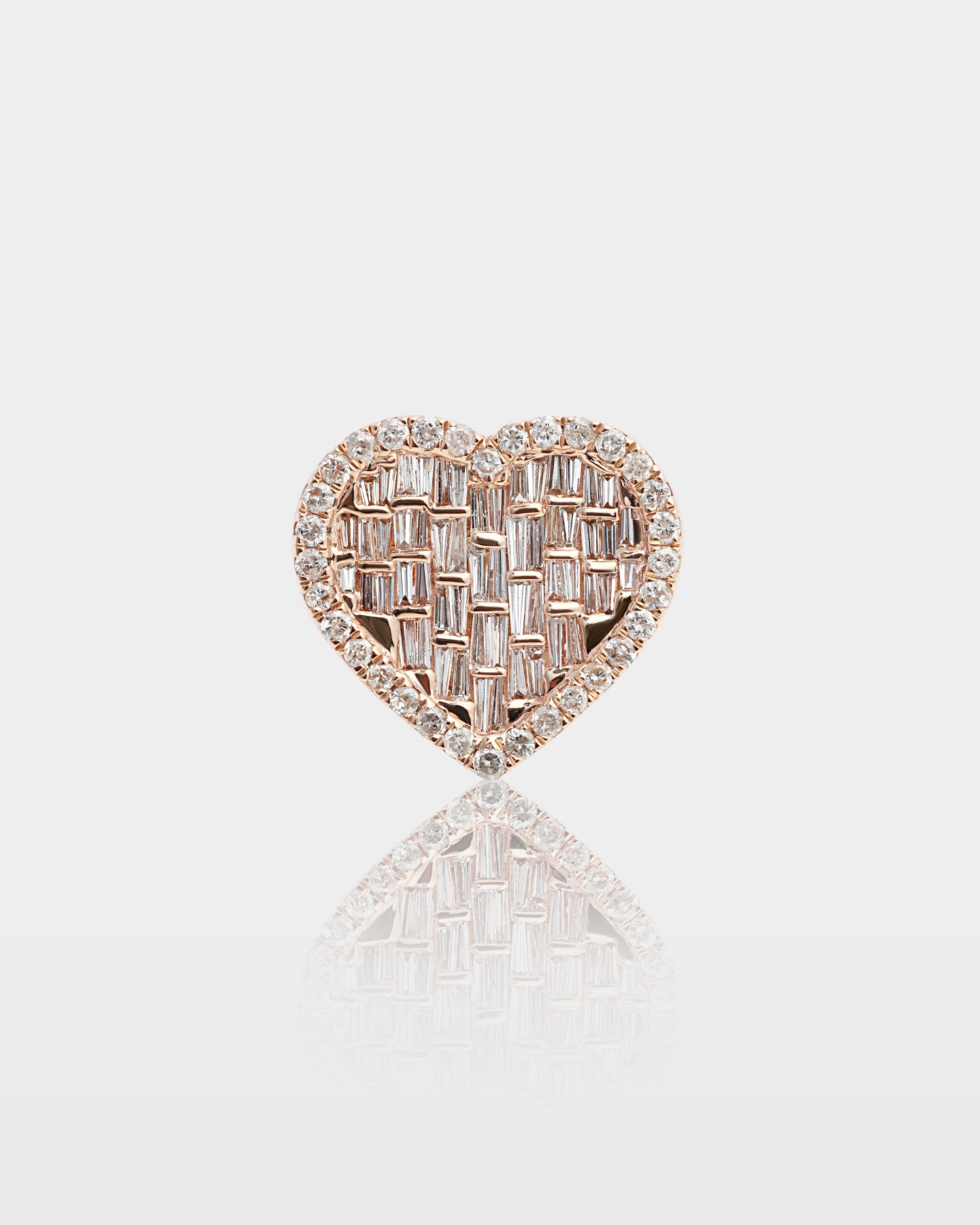 10k Gold Baguette Diamond Heart Signet Ring | The Ice Champ Jewelry TX