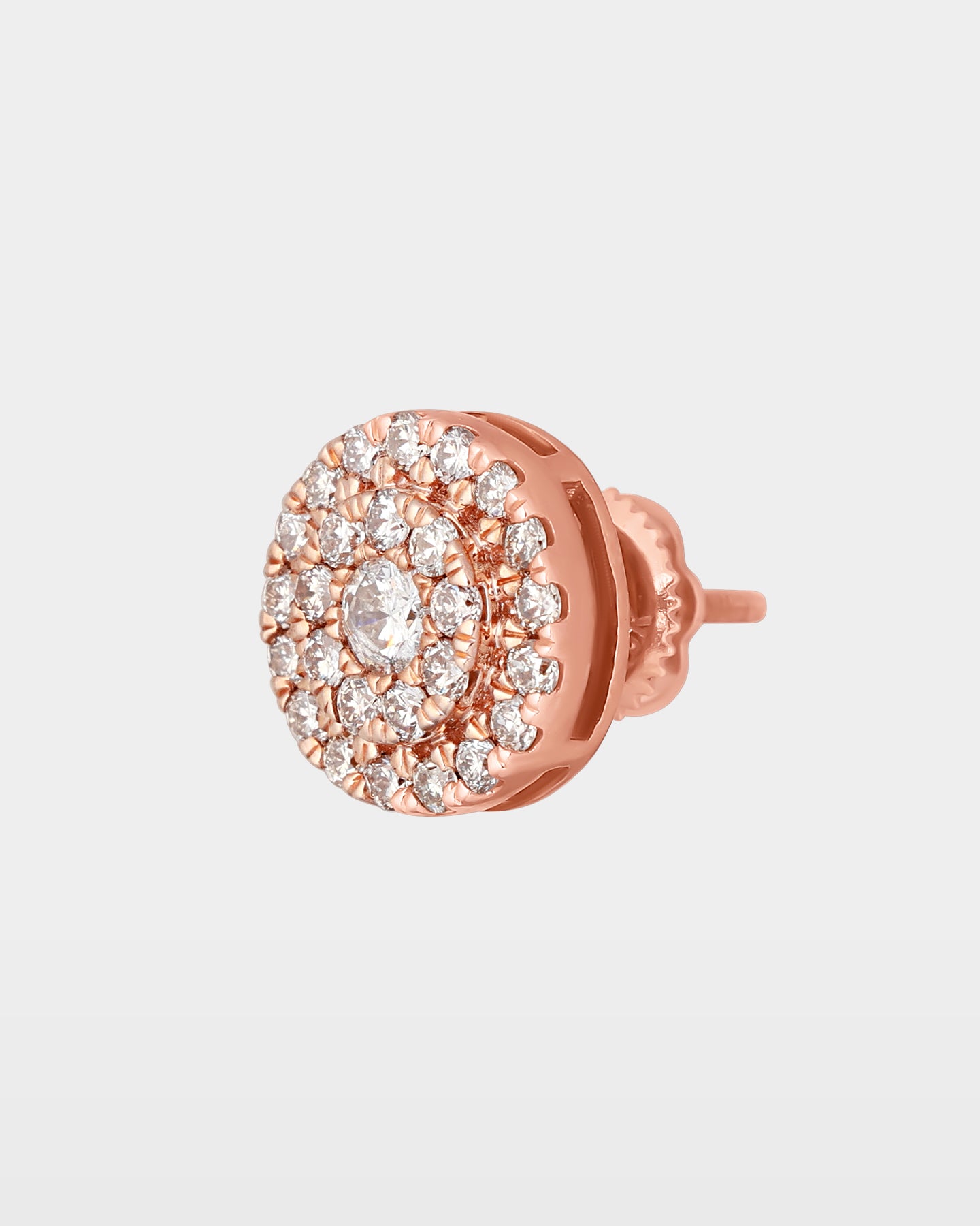 Rose Gold Circular Layered Diamond Studs | The Ice Champ Dallas, TX
