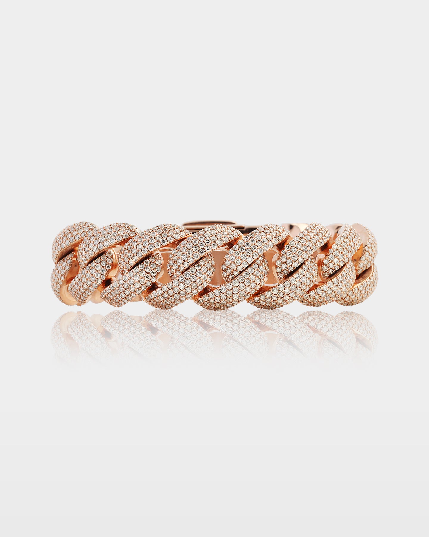 Rose Gold Cluster Diamond Cuban Link Bracelet | The Ice Champ TX