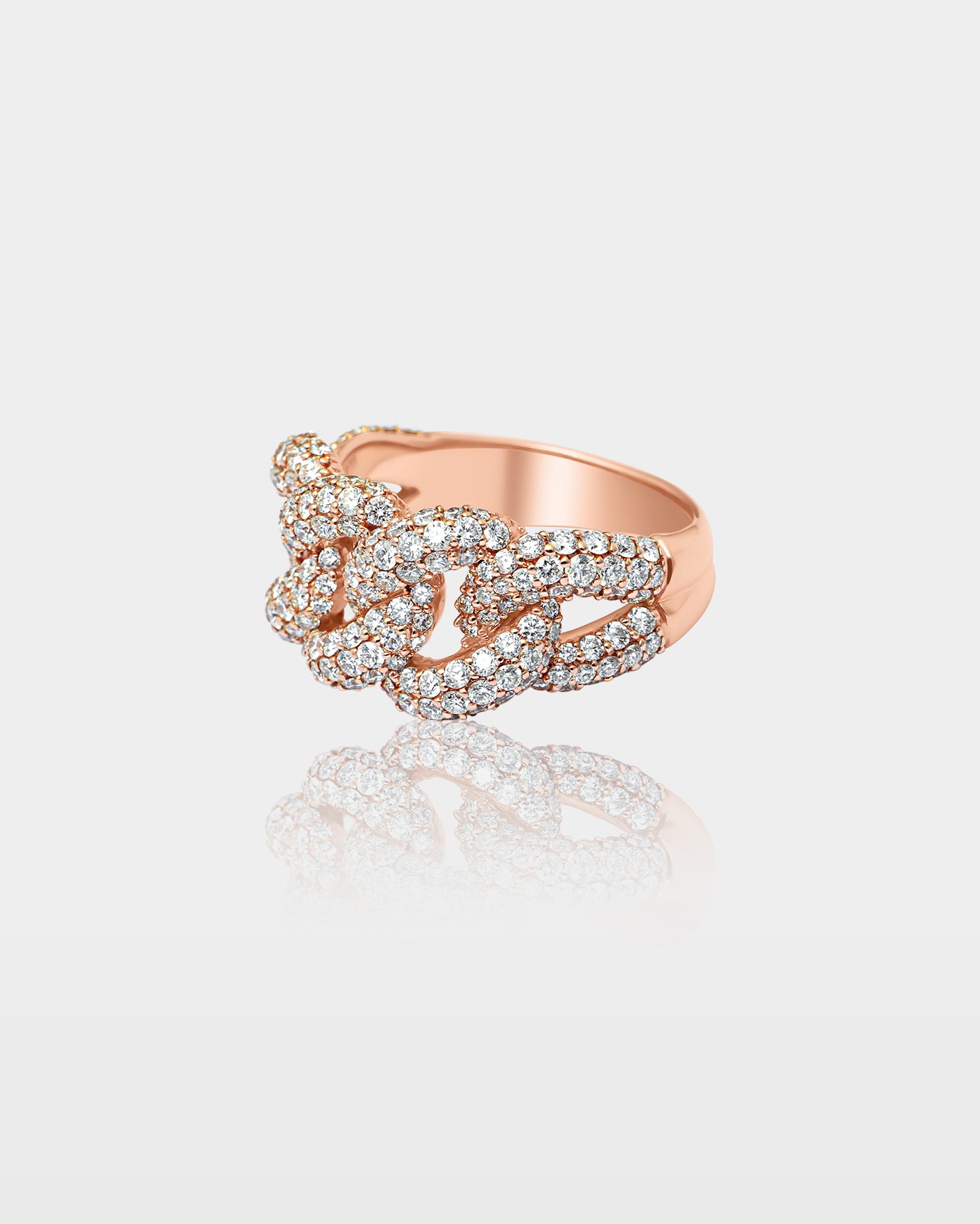Rose Gold Cuban Link Diamond Ring | The Ice Champ Dallas, Texas