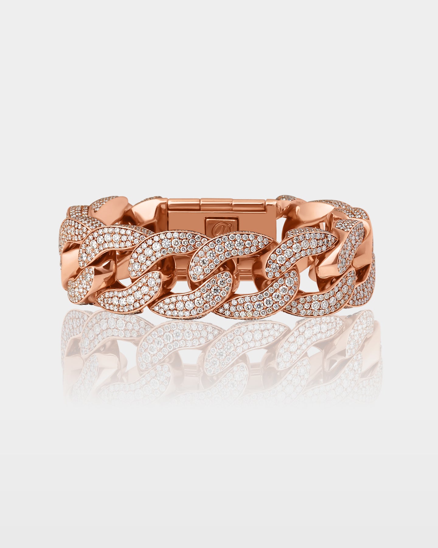 Rose Gold Diamond Cluster Cuban Link Bracelet | The Ice Champ Grapevine, TX