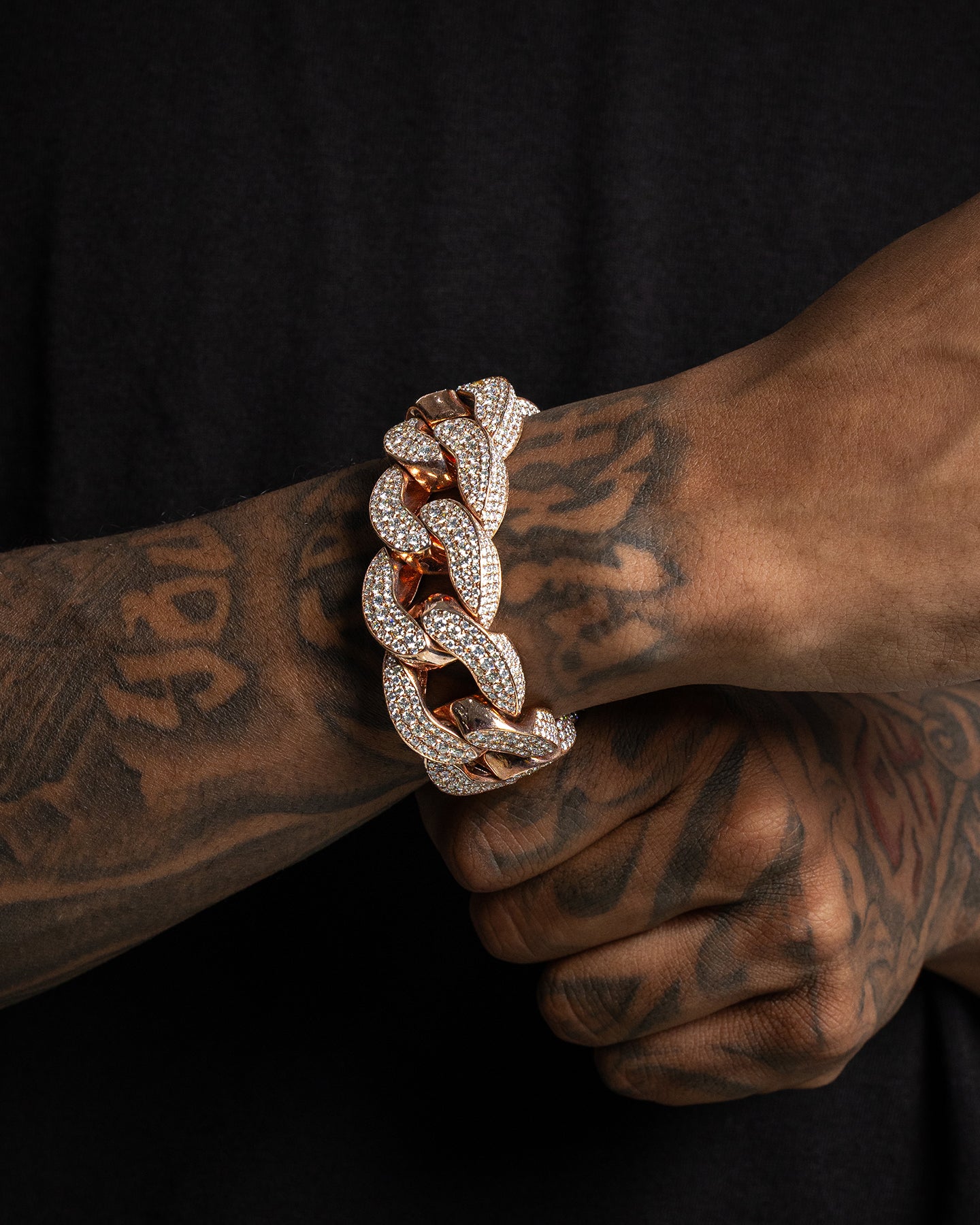 Rose Gold Diamond Cluster Cuban Link Bracelet | The Ice Champ