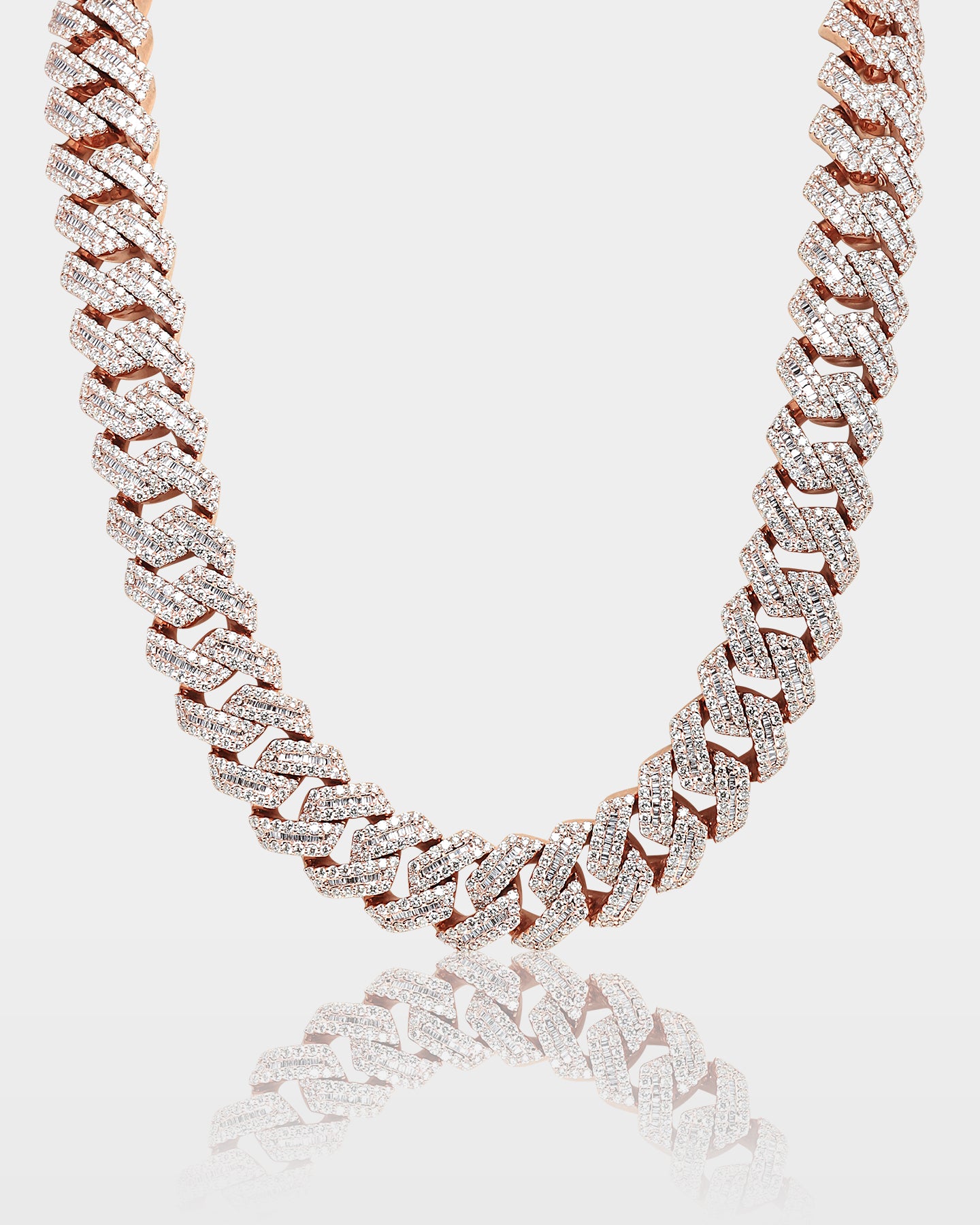 Rose Gold Diamond Cuban Link Chain 19MM | The Ice Champ Jewelry TX