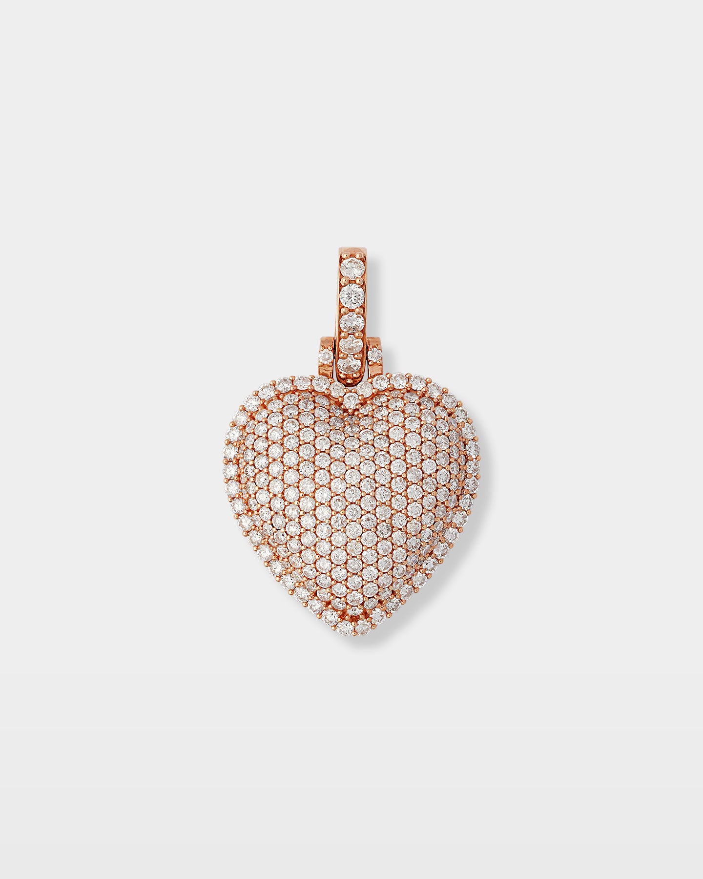 Rose Gold Dome Heart Diamond Pendant | The Ice Champ USA