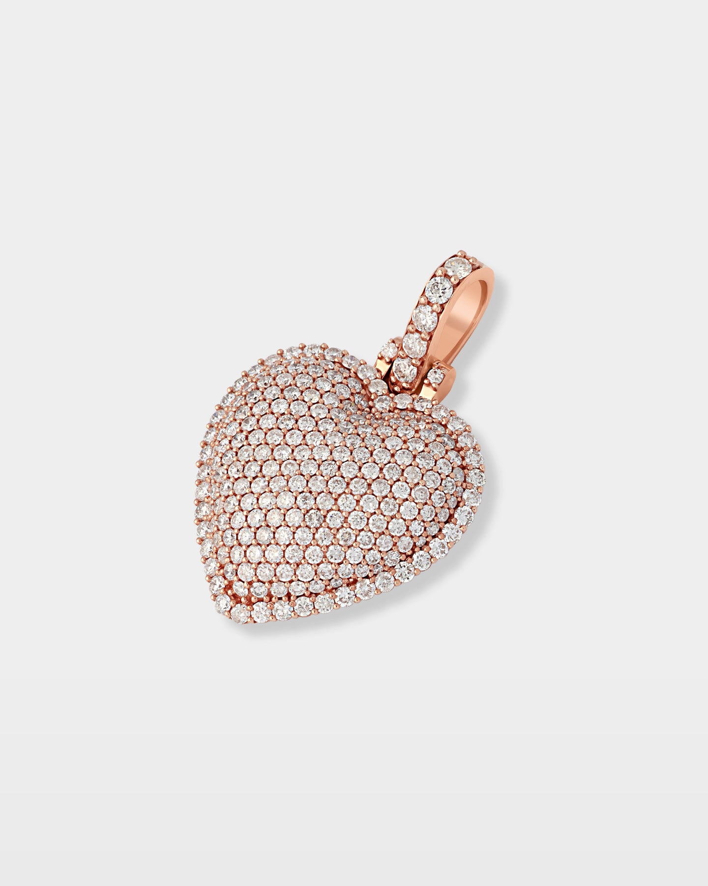 Rose Gold Dome Heart Diamond Pendant | The Ice Champ USA