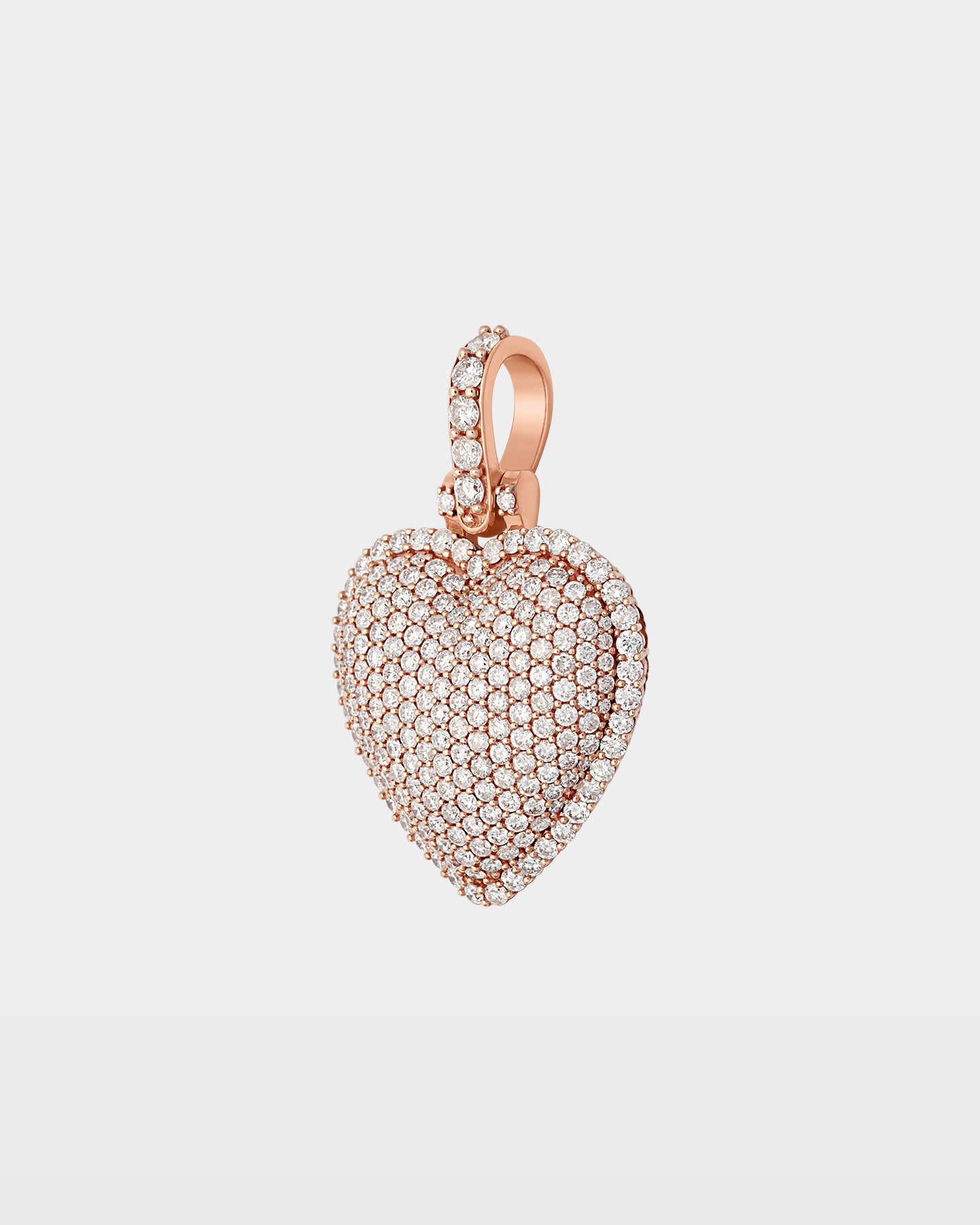 Rose Gold Dome Heart Diamond Pendant | The Ice Champ USA