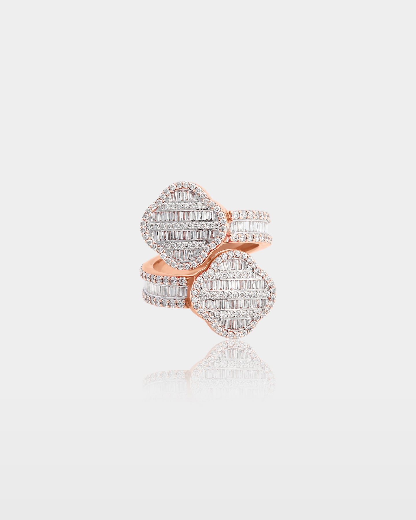 10k Gold Double-Clover Wrap Diamond Ring | The Ice Champ Jewelry