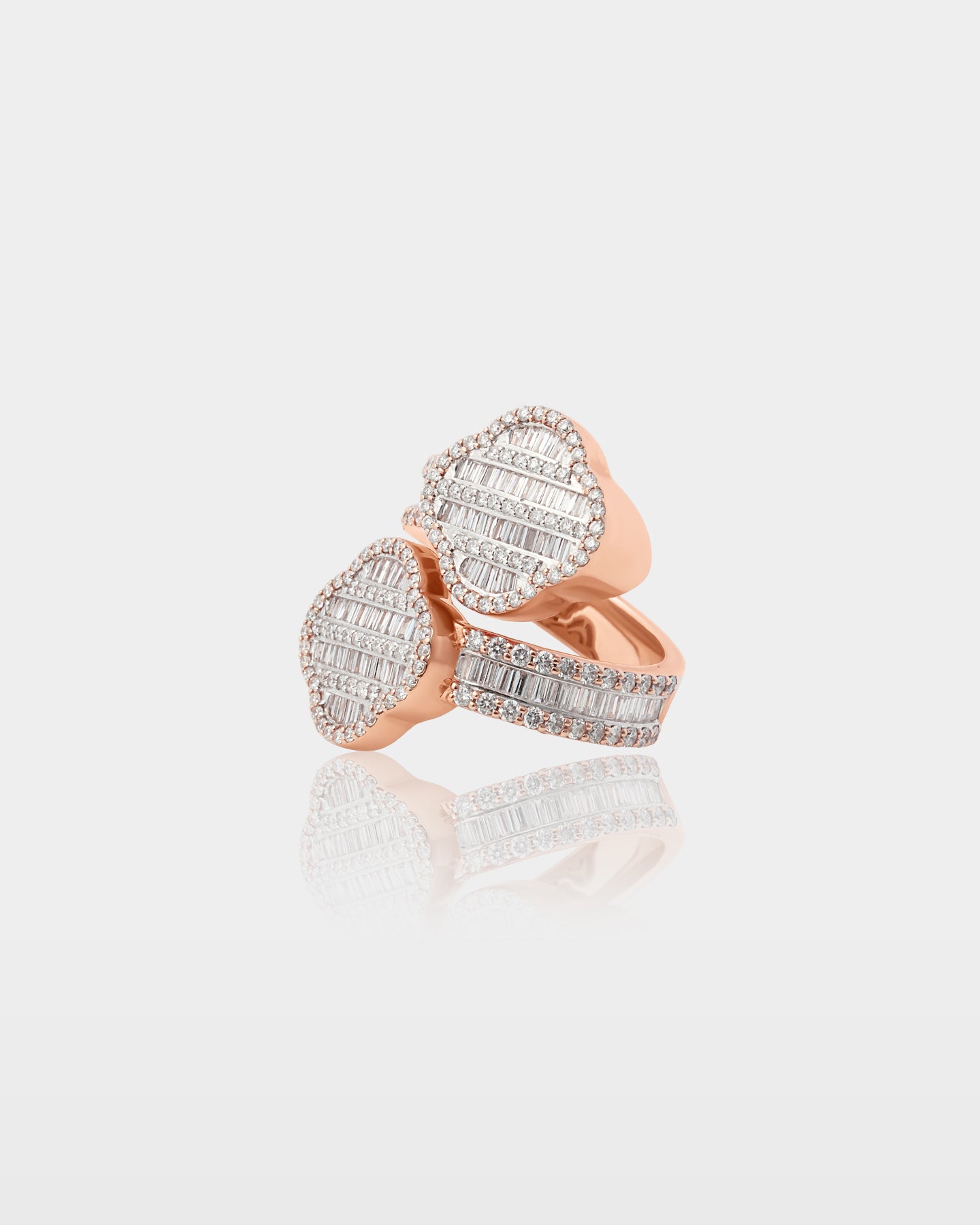 10k Gold Double-Clover Wrap Diamond Ring | The Ice Champ Jewelry